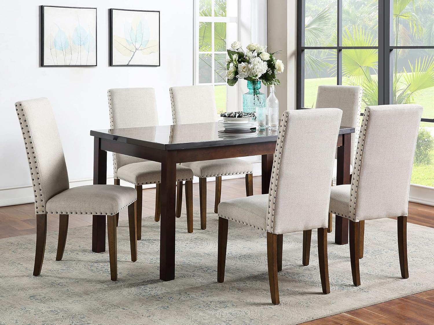 Coaster Fabric Dining Chair In Ivory Cream Colour - Febonic Living