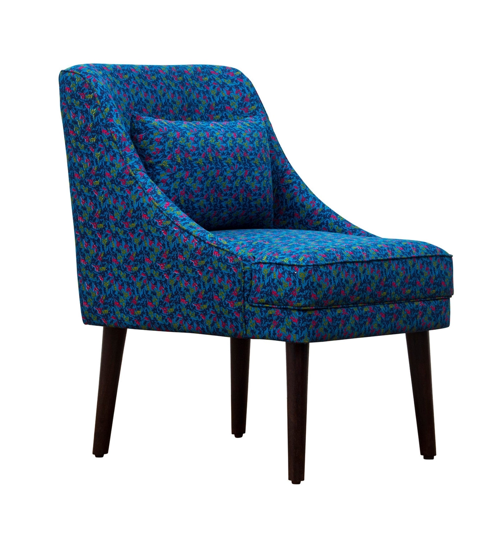 Moly Floral Print Fabric Slipper Chair in Multi Colour - Febonic Living