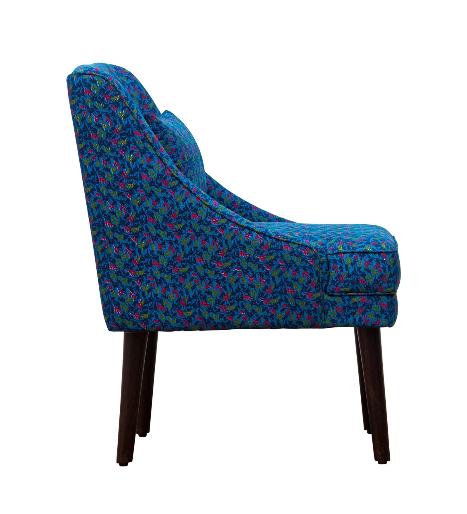Moly Floral Print Fabric Slipper Chair in Multi Colour - Febonic Living