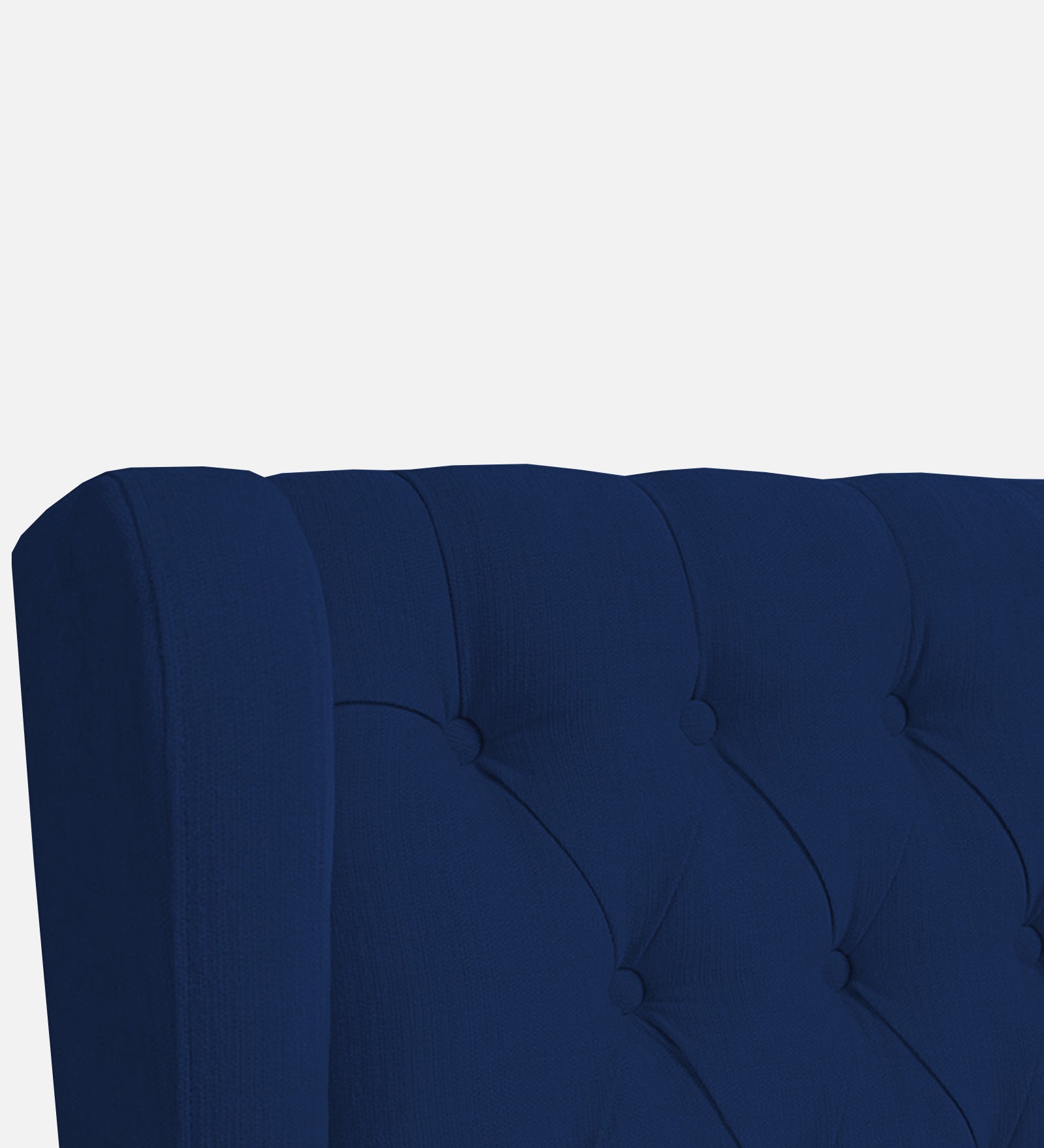 Kuchi Fabric Wing Chair In Royal Blue Colour - Febonic Living