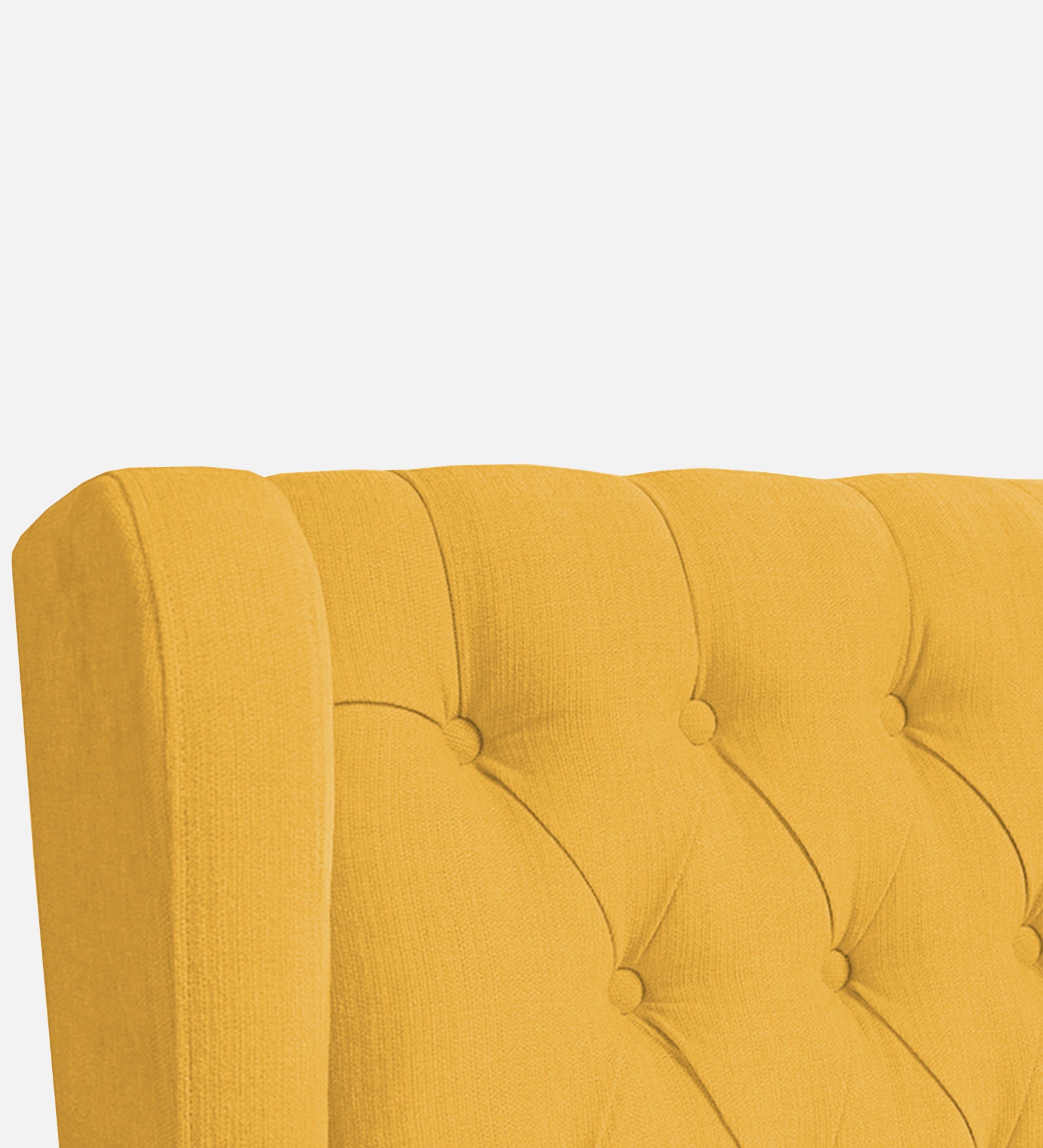Kuchi Fabric Wing Chair In Bold Yellow Colour - Febonic Living