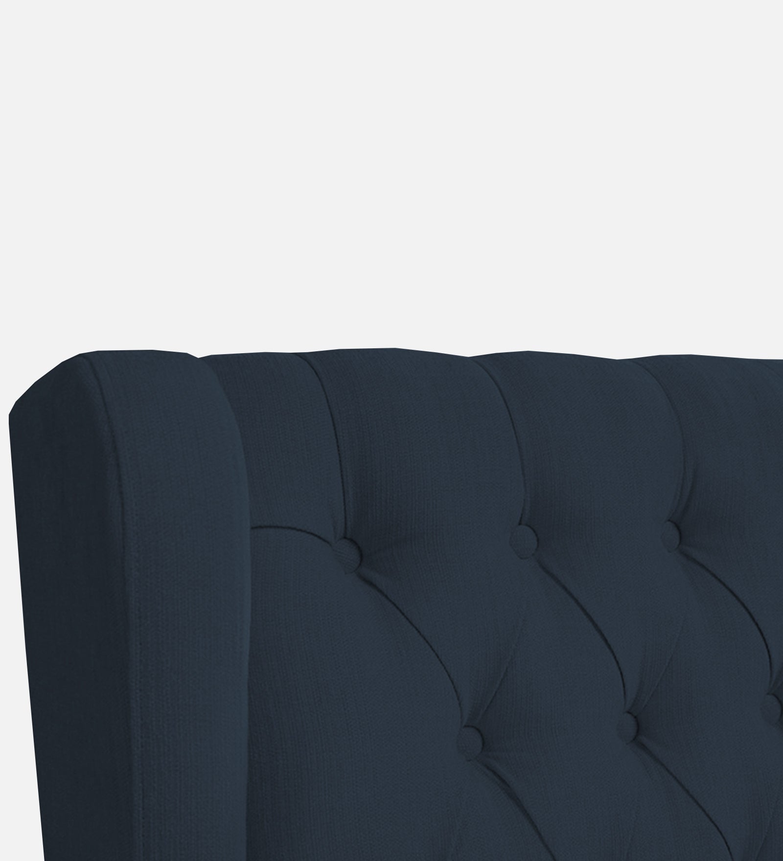 Panas Fabric Wing Chair In Denim Blue Colour - Febonic Living