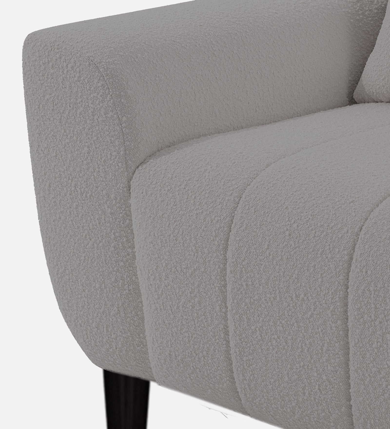 Nesco Boucle Fabric 1 Seater Sofa In Sweden Grey Colour - Febonic Living