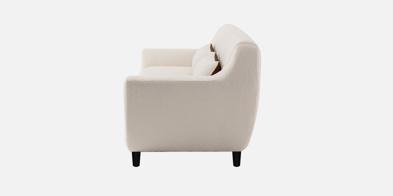 Nesco Boucle Fabric 3 Seater Sofa In Bright White Colour - Febonic Living
