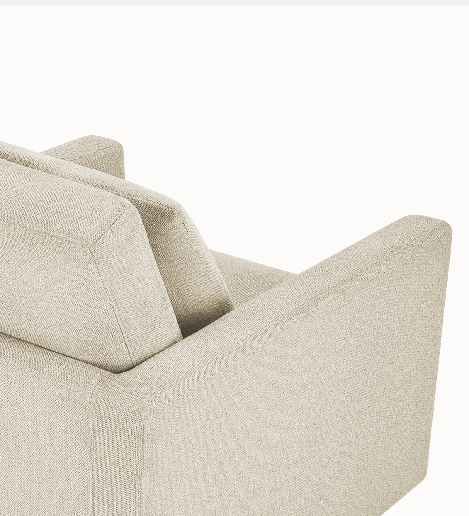 Kera Fabric 1 Seater Sofa In Ivory Cream Colour - Febonic Living
