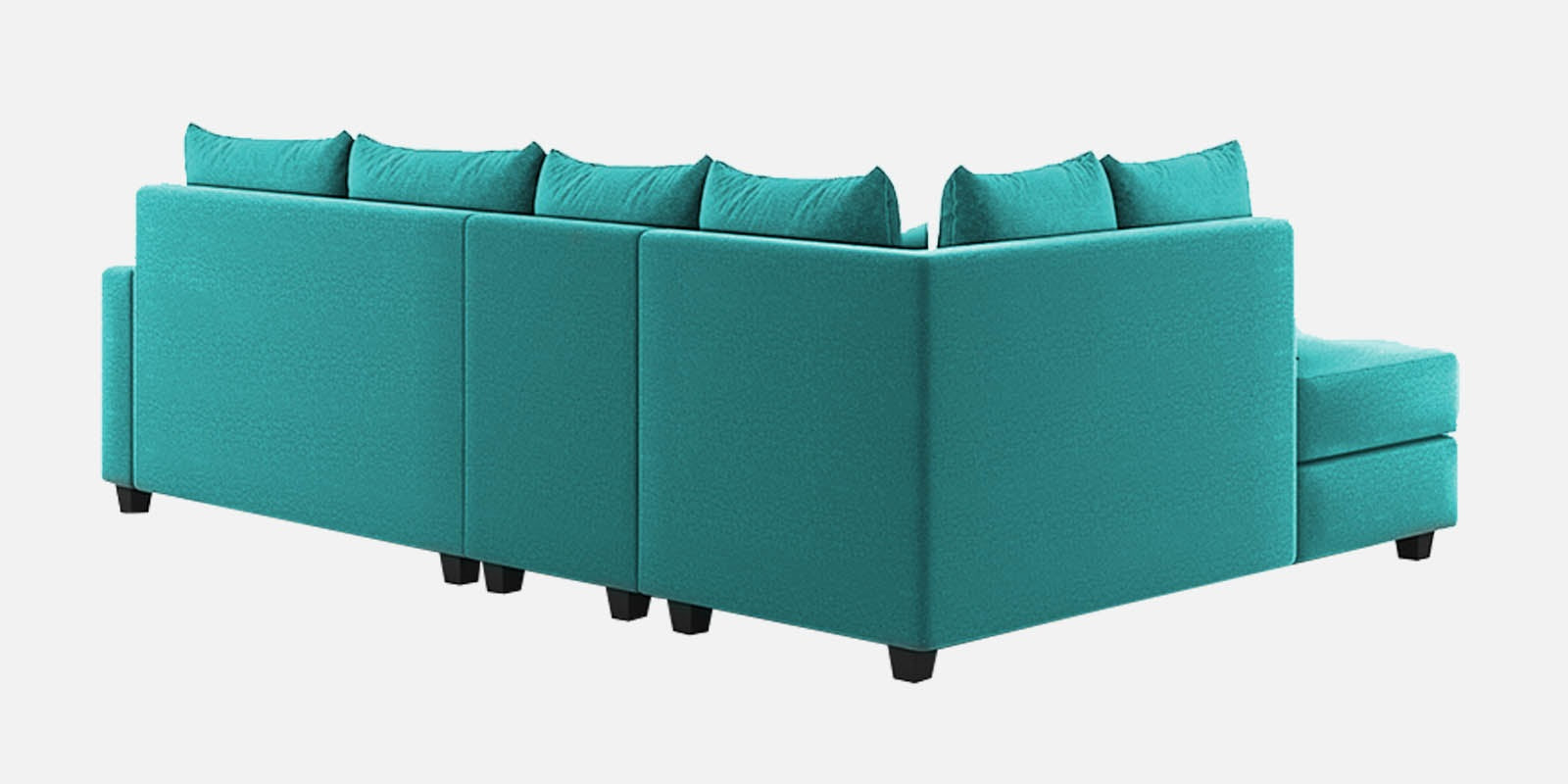 Ginny Fabric RHS Sectional Sofa (3+Lounger) In Sea Green Colour - Febonic Living