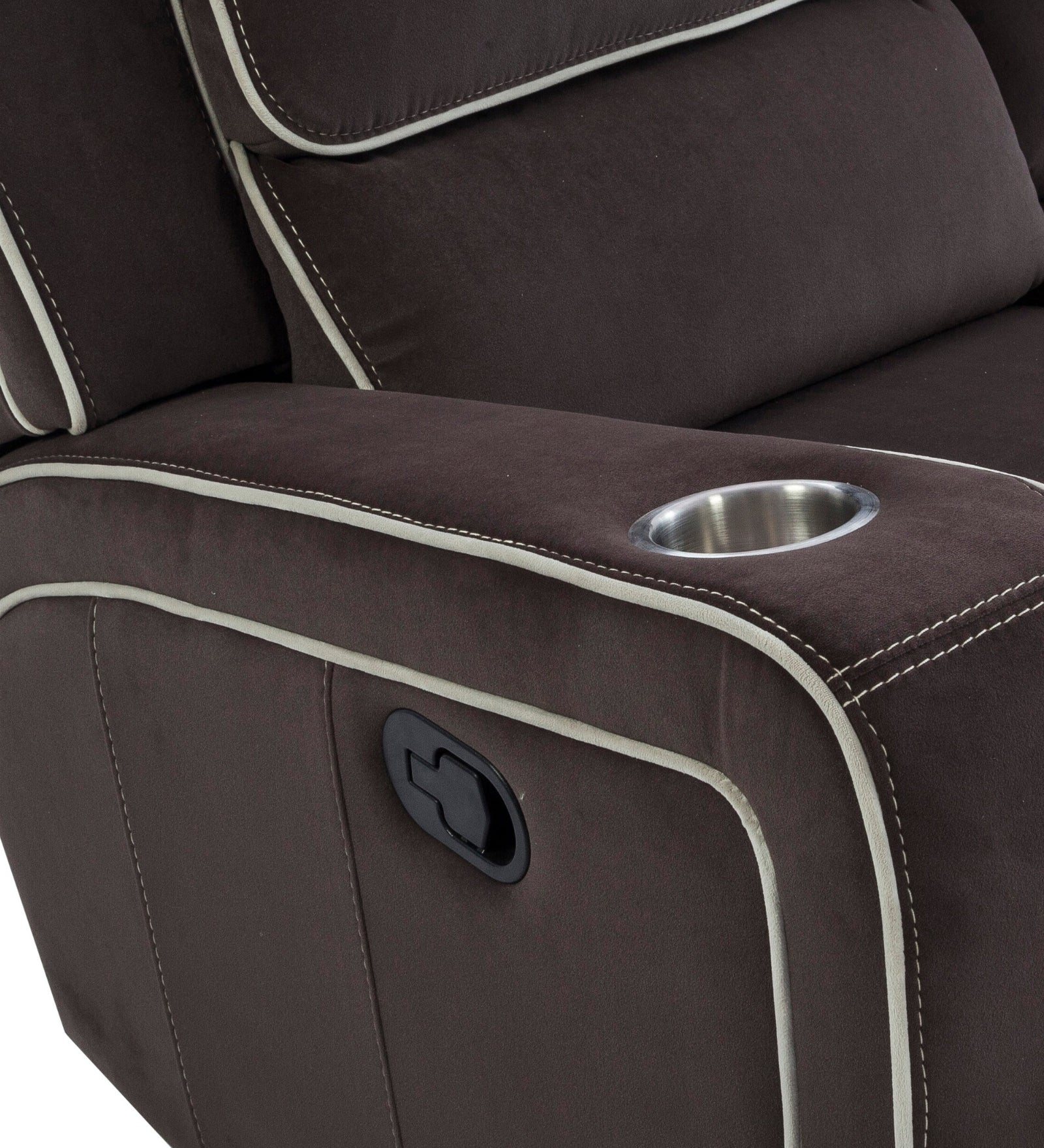 Wave Velvet 1 Seater Motorized Recliner In Mocha Brown Colour - Febonic Living
