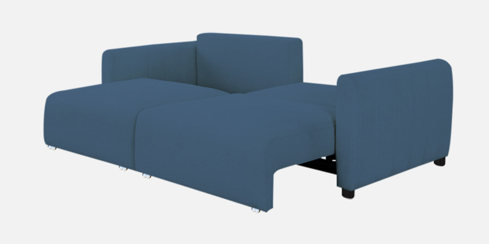Vima Fabric 3 Seater Pull Out Sofa Cum Bed In Light Blue Colour - Febonic Living