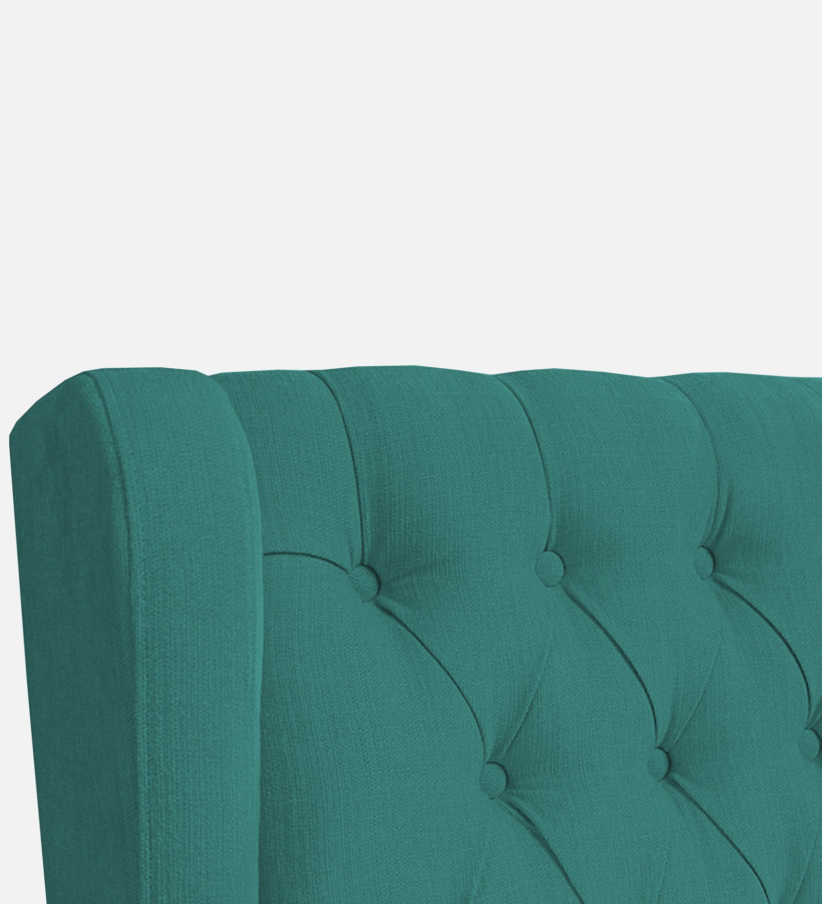 Kuchi Fabric Wing Chair In Sea Green Colour - Febonic Living