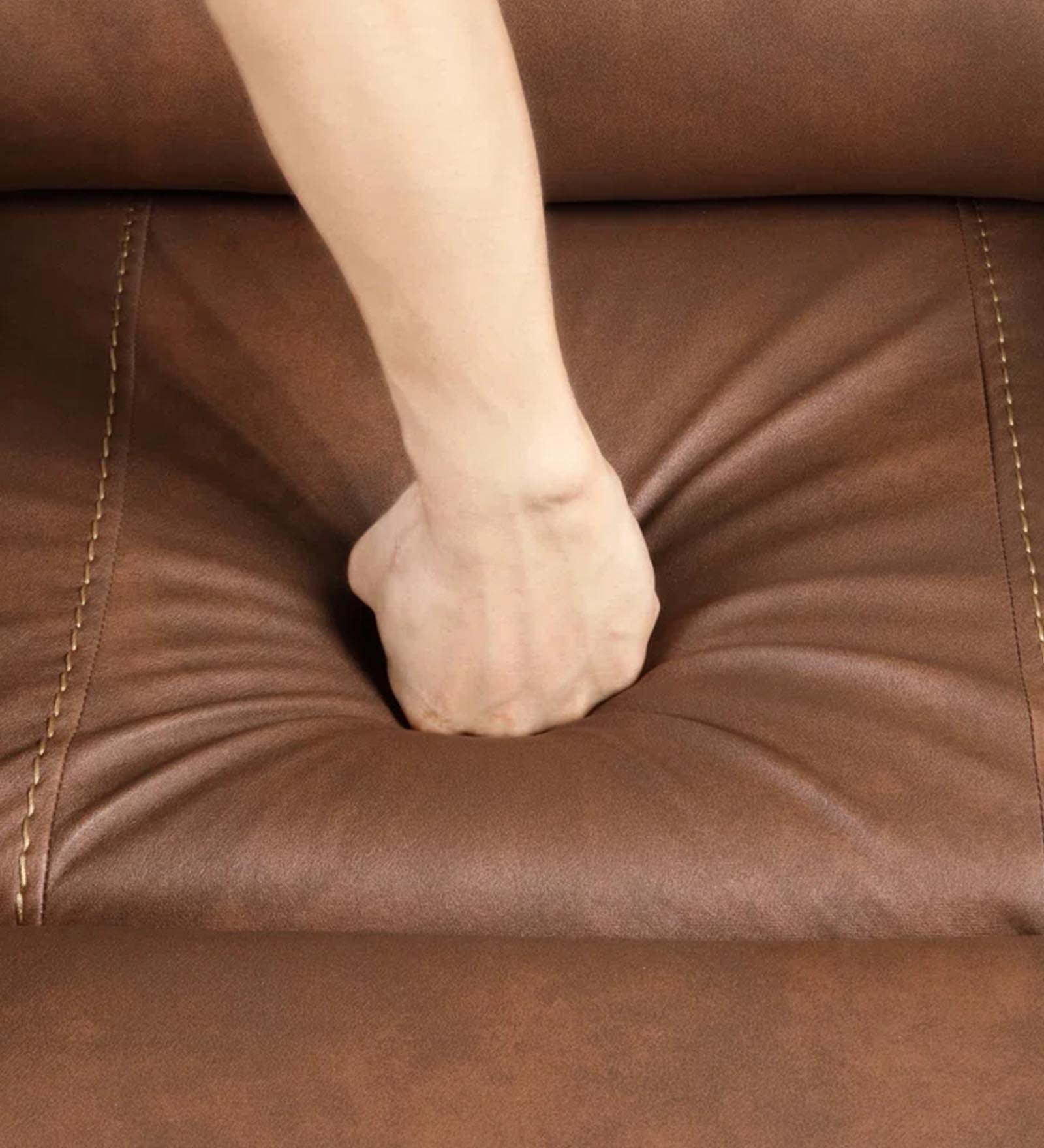 Dolpin Leatherette 1 Seater Motorized Recliner In Husky Brown Colour - Febonic Living