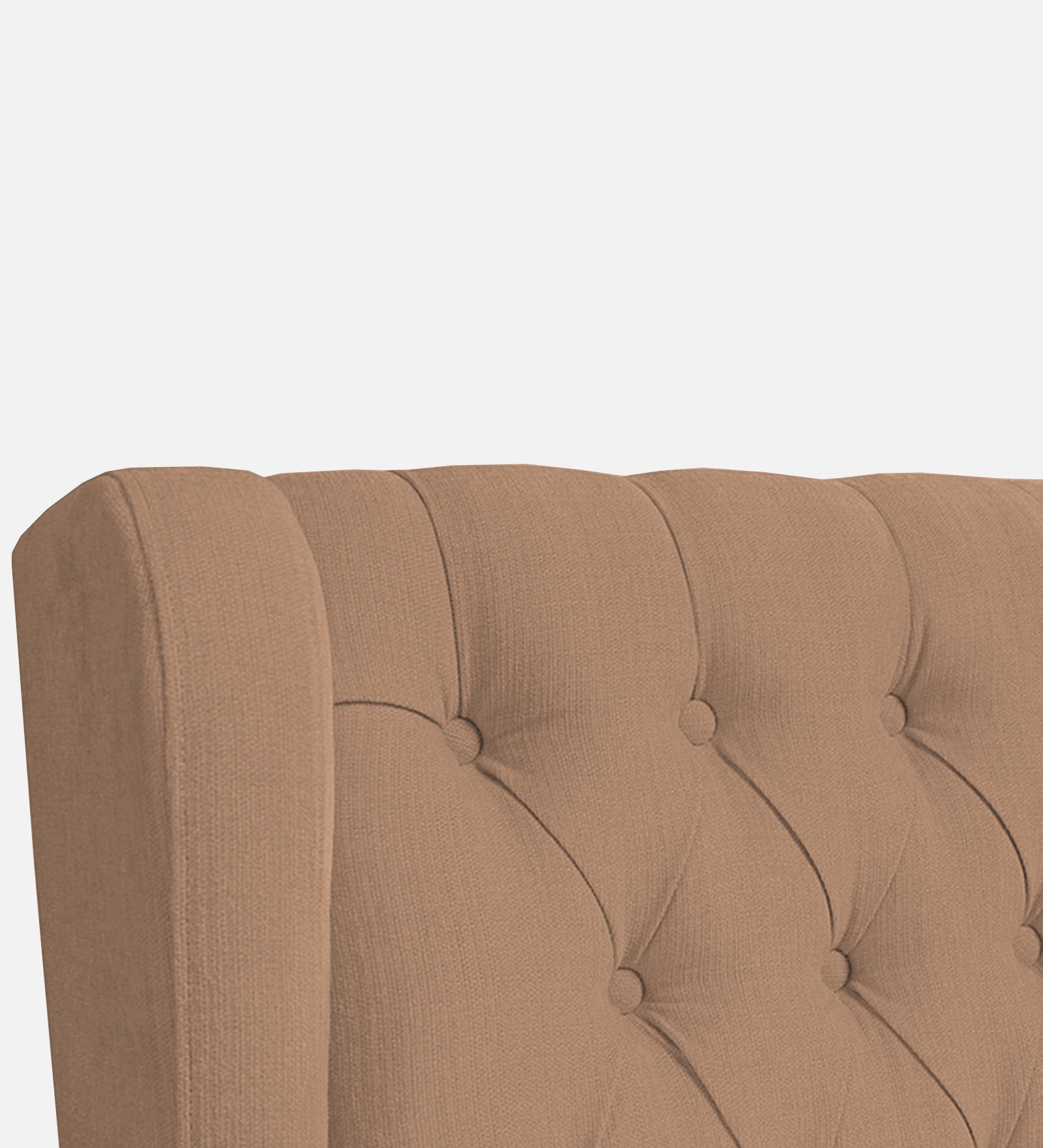 Kuchi Fabric Wing Chair In Cosmic Beige Colour - Febonic Living
