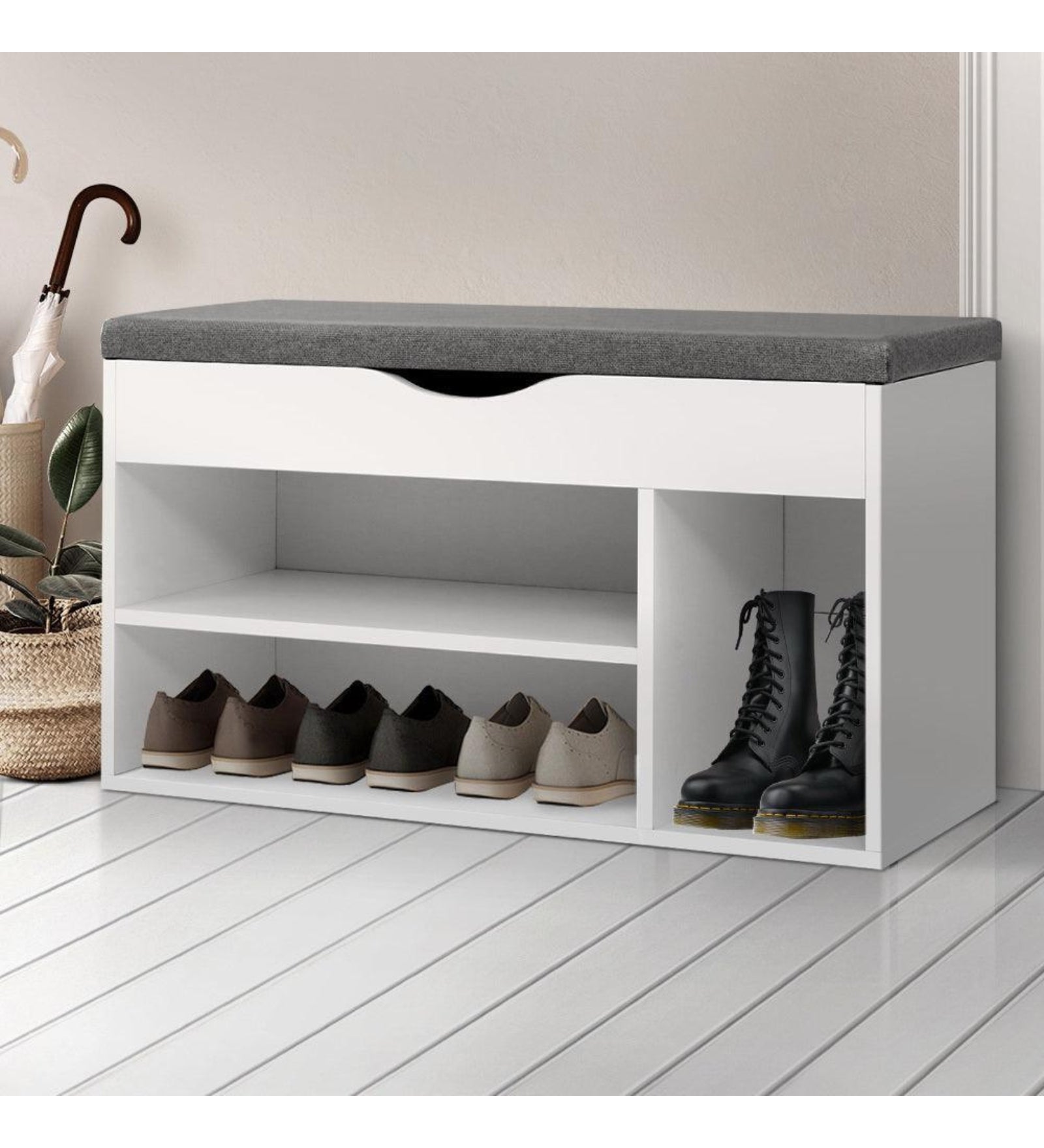 Jayric Shoe Rack In Frosty White Finish - Febonic Living