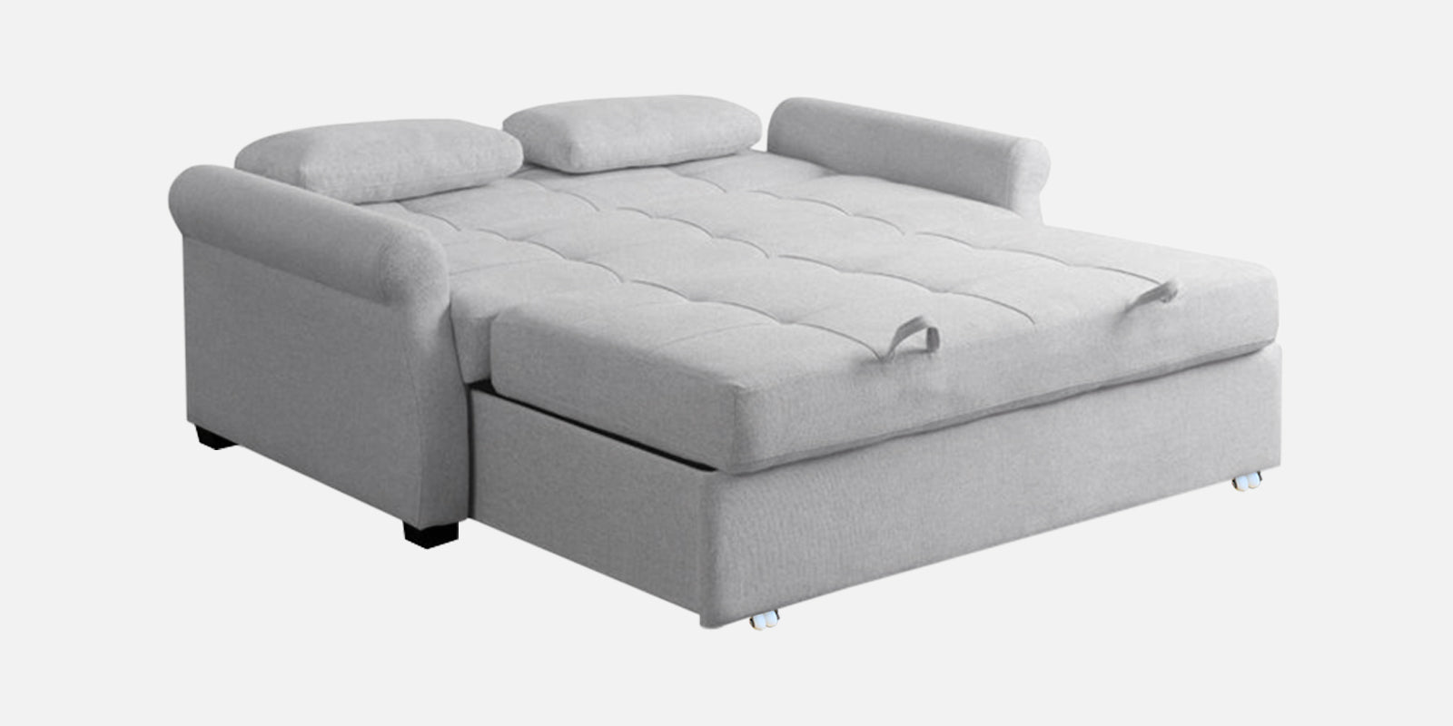 Fornia Fabric 3 Seater Pull Out Sofa Cum Bed In Lit Grey Colour - Febonic Living