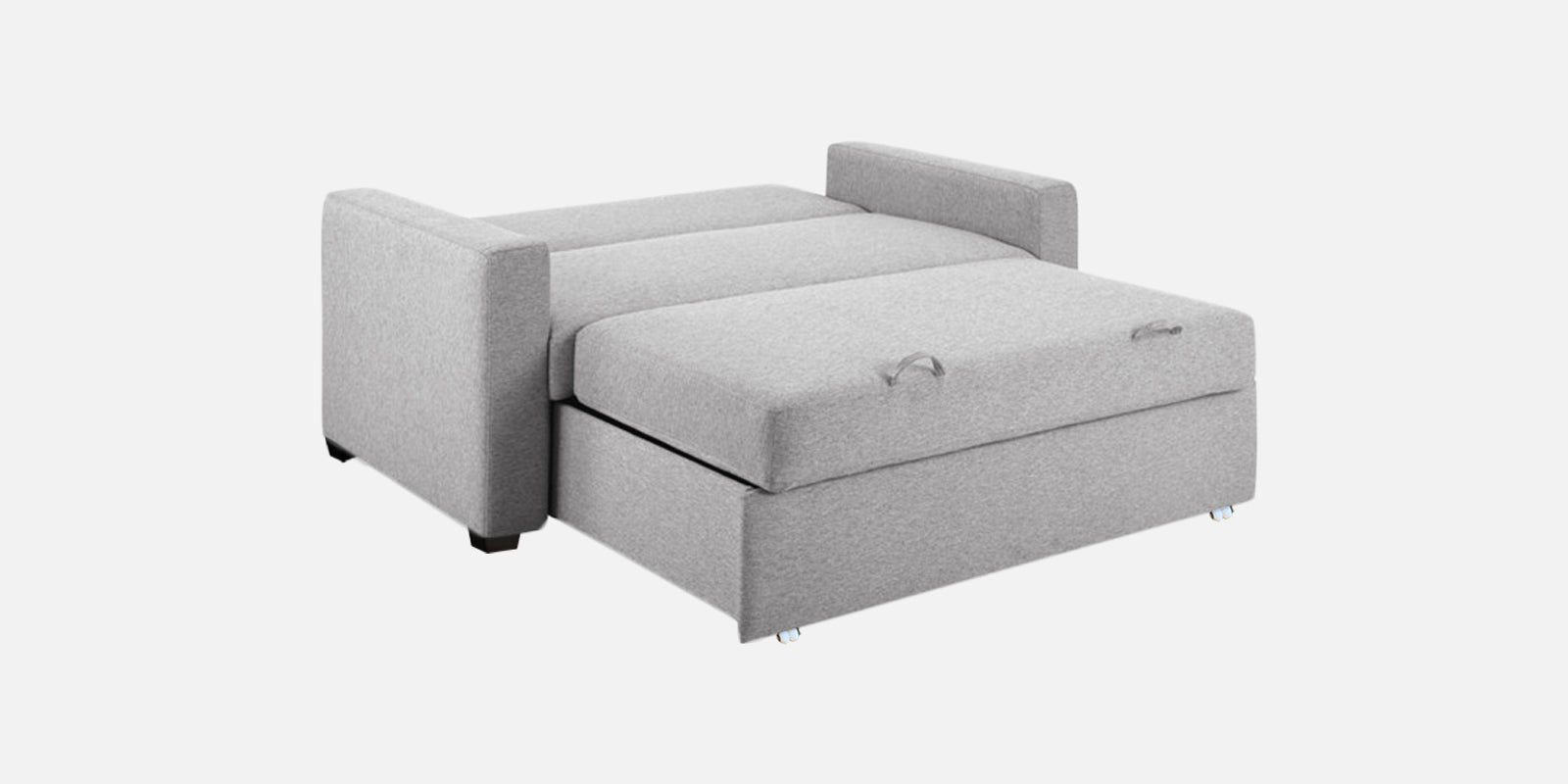 Lobby Fabric 2 Seater Pull Out Sofa Cum Bed In Lit Grey Colour - Febonic Living