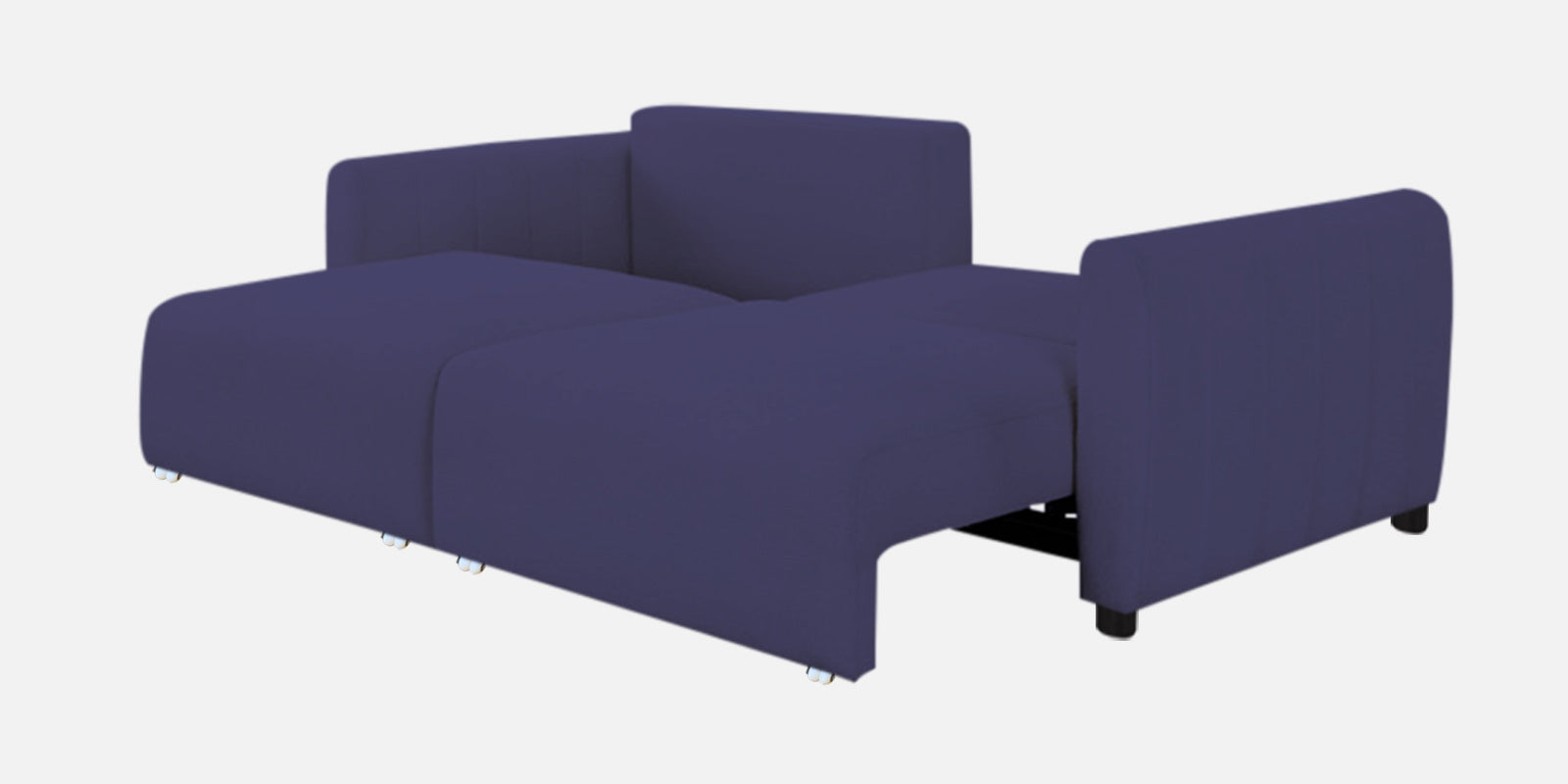 Vima Fabric 3 Seater Pull Out Sofa Cum Bed In Slate Blue Colour - Febonic Living