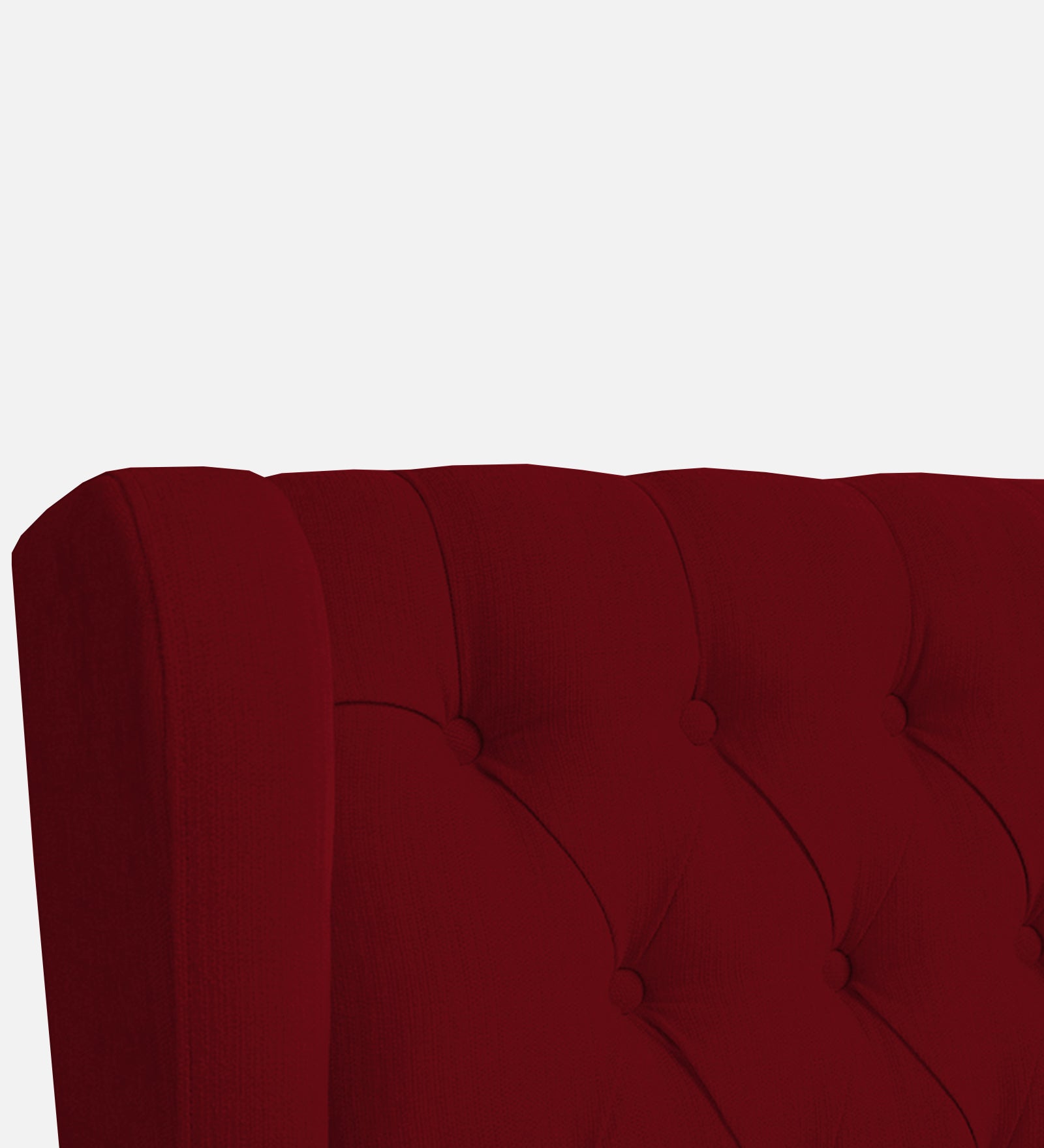 Panas Fabric Wing Chair In Ruby Red Colour - Febonic Living