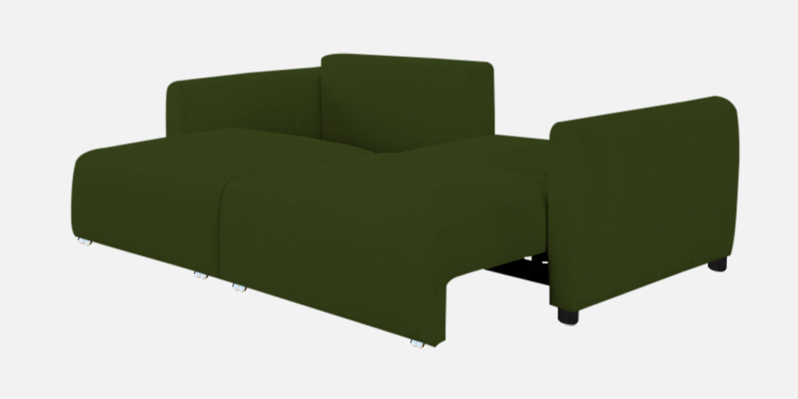Vima Fabric 3 Seater Pull Out Sofa Cum Bed In Olive Green Colour - Febonic Living