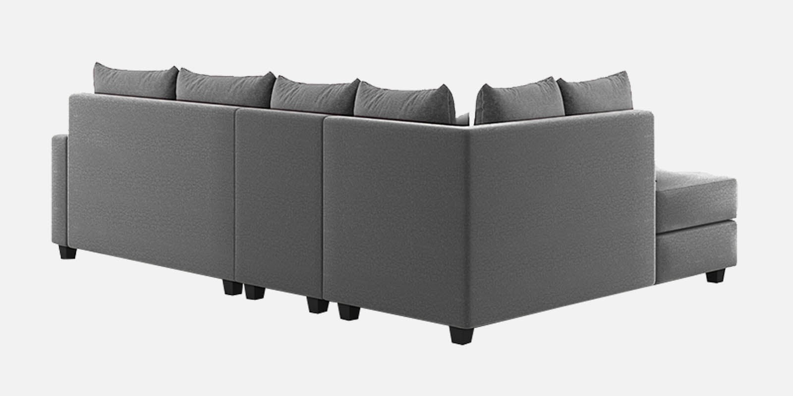 Ginny Fabric RHS Sectional Sofa (3+Lounger) In Charcoal Grey Colour - Febonic Living