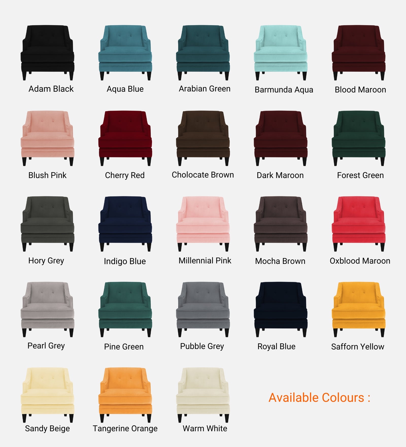 Daffy Velvet 1 Seater Sofa In Davy Grey Colour - Febonic Living