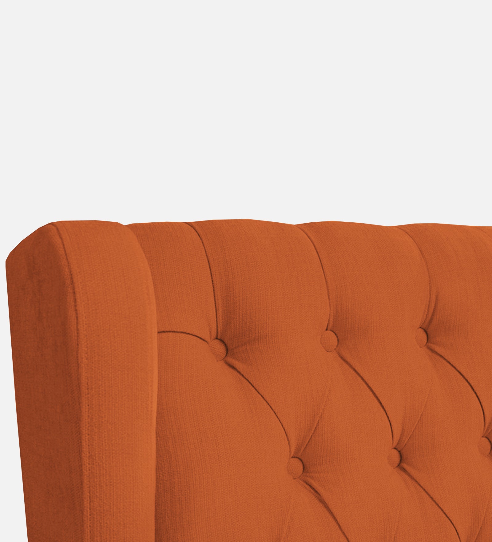 Panas Fabric Wing Chair In Vivid Orange Colour - Febonic Living