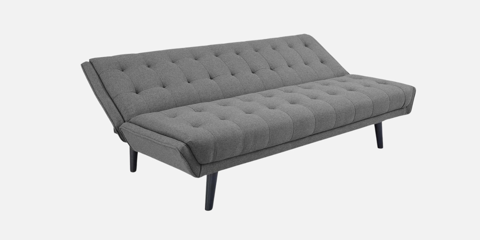 Saso Fabric 3 Seater Convertible Sofa Cum Bed In Charcoal Grey - Febonic Living