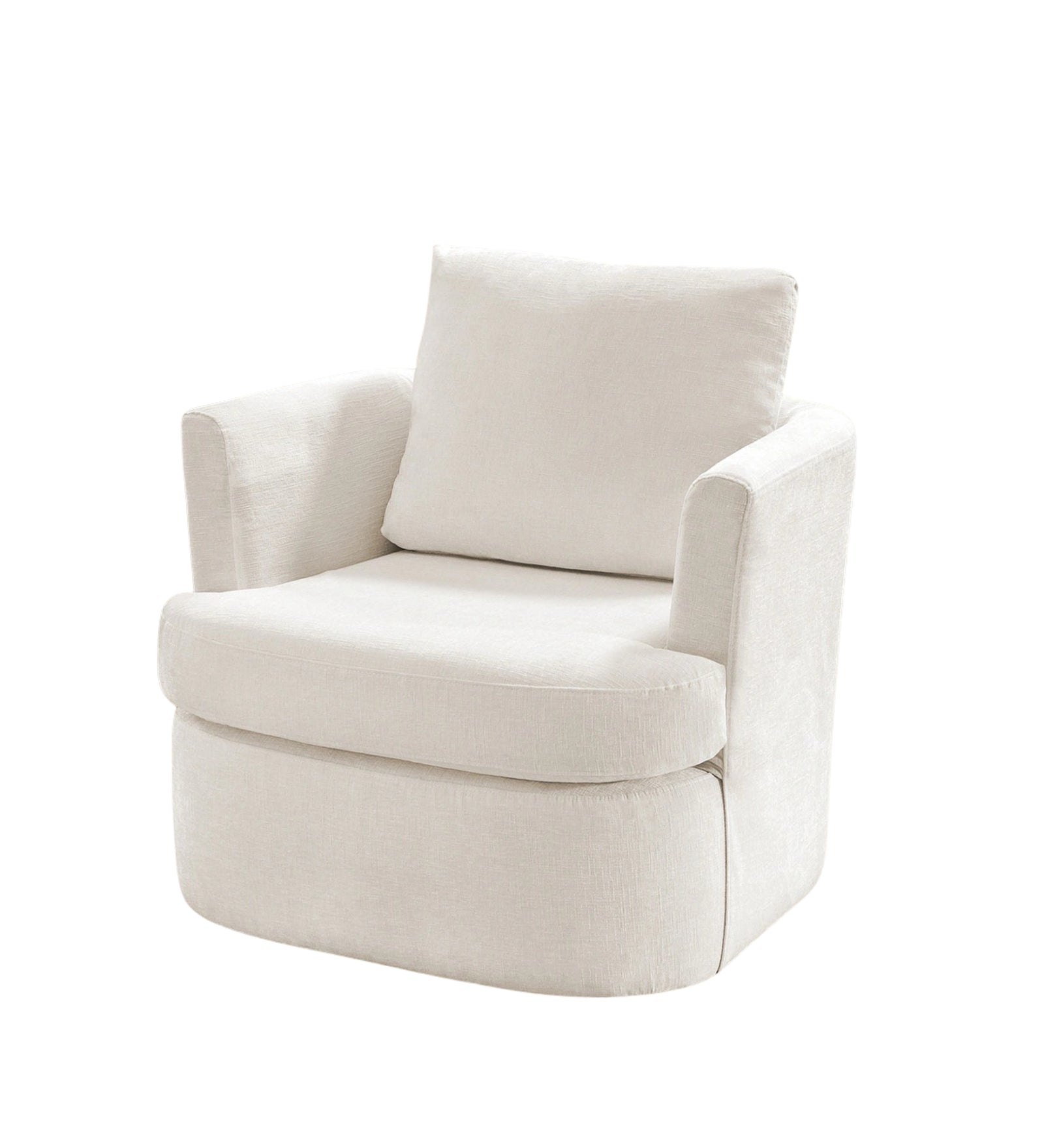 Ranger Fabric Swivel Chair In Ivory Cream Colour - Febonic Living