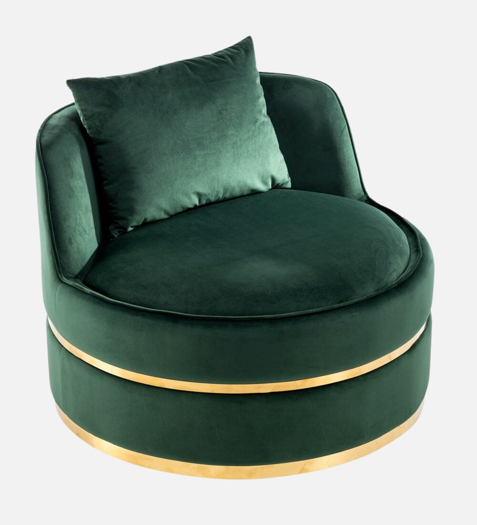 Winky Velvet Swivel Chair in Amazon Green Colour