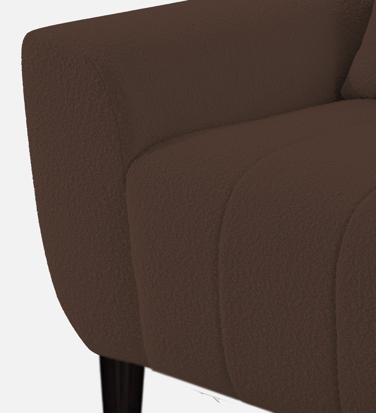 Nesco Boucle Fabric 1 Seater Sofa In Bringo Brow Colour - Febonic Living