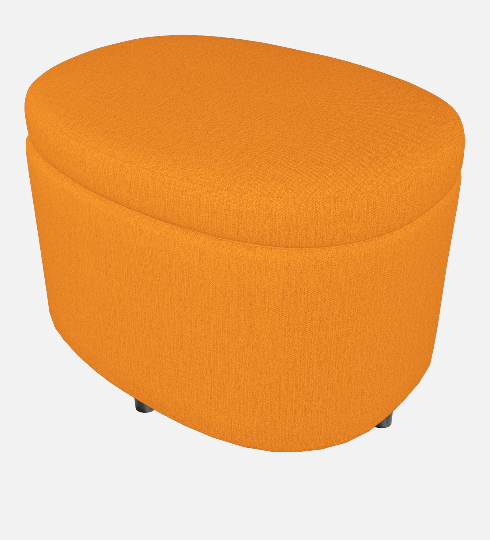 Ruggy Fabric Ottoman In Vivid Orange Colour With Storage - Febonic Living