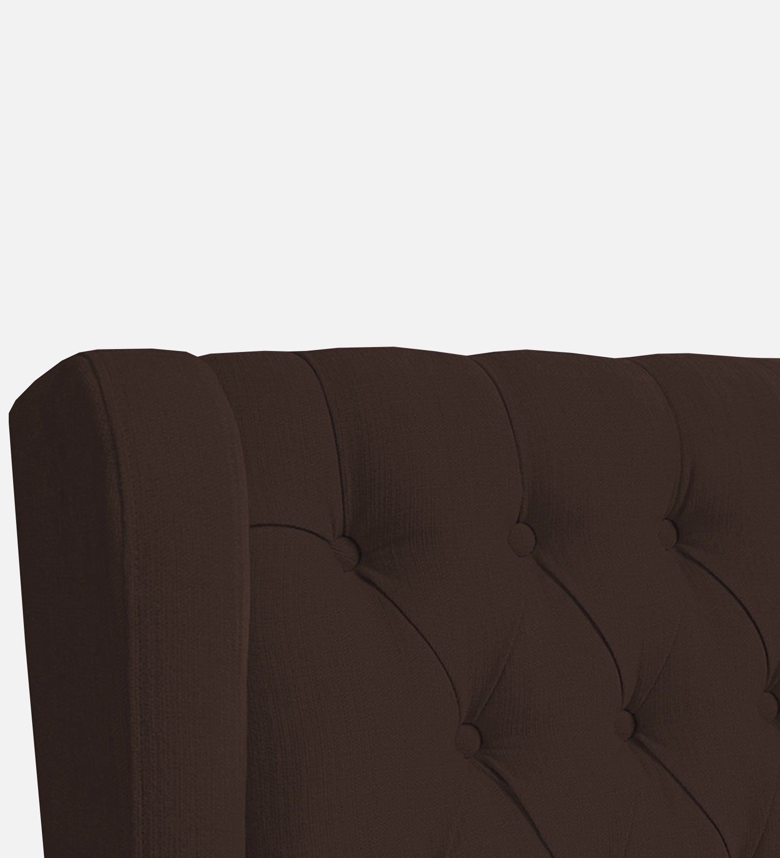 Kuchi Fabric Wing Chair In Coffee Brown Colour - Febonic Living
