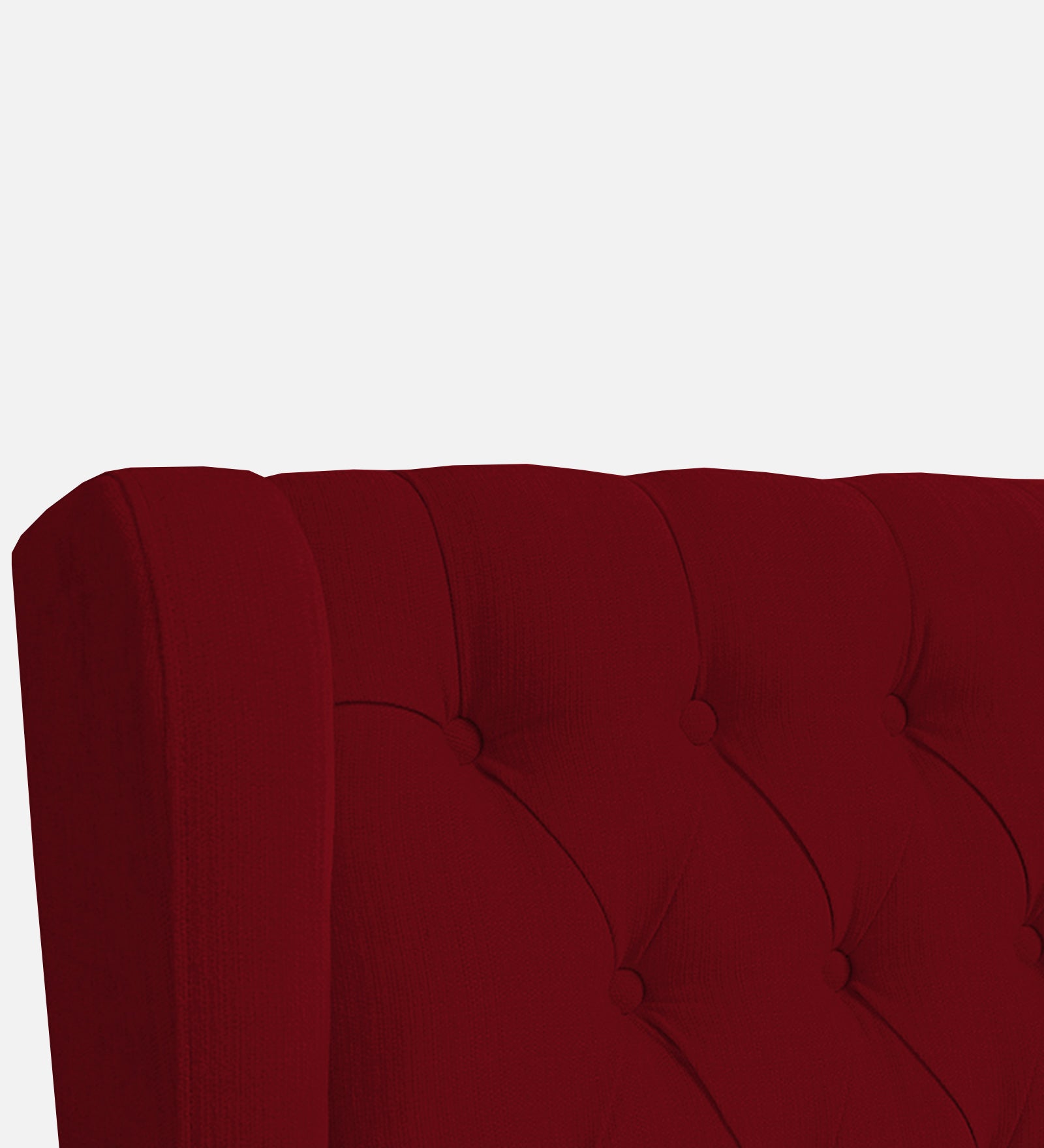 Kuchi Fabric Wing Chair In Ruby Red Colour - Febonic Living