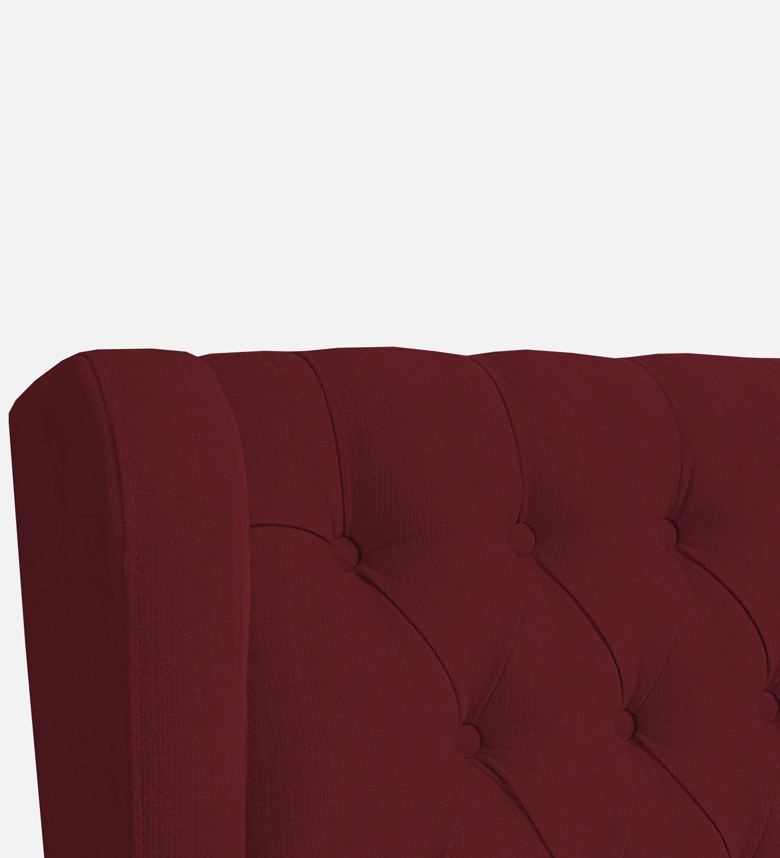 Kuchi Fabric Wing Chair In Blood Maroon Colour - Febonic Living