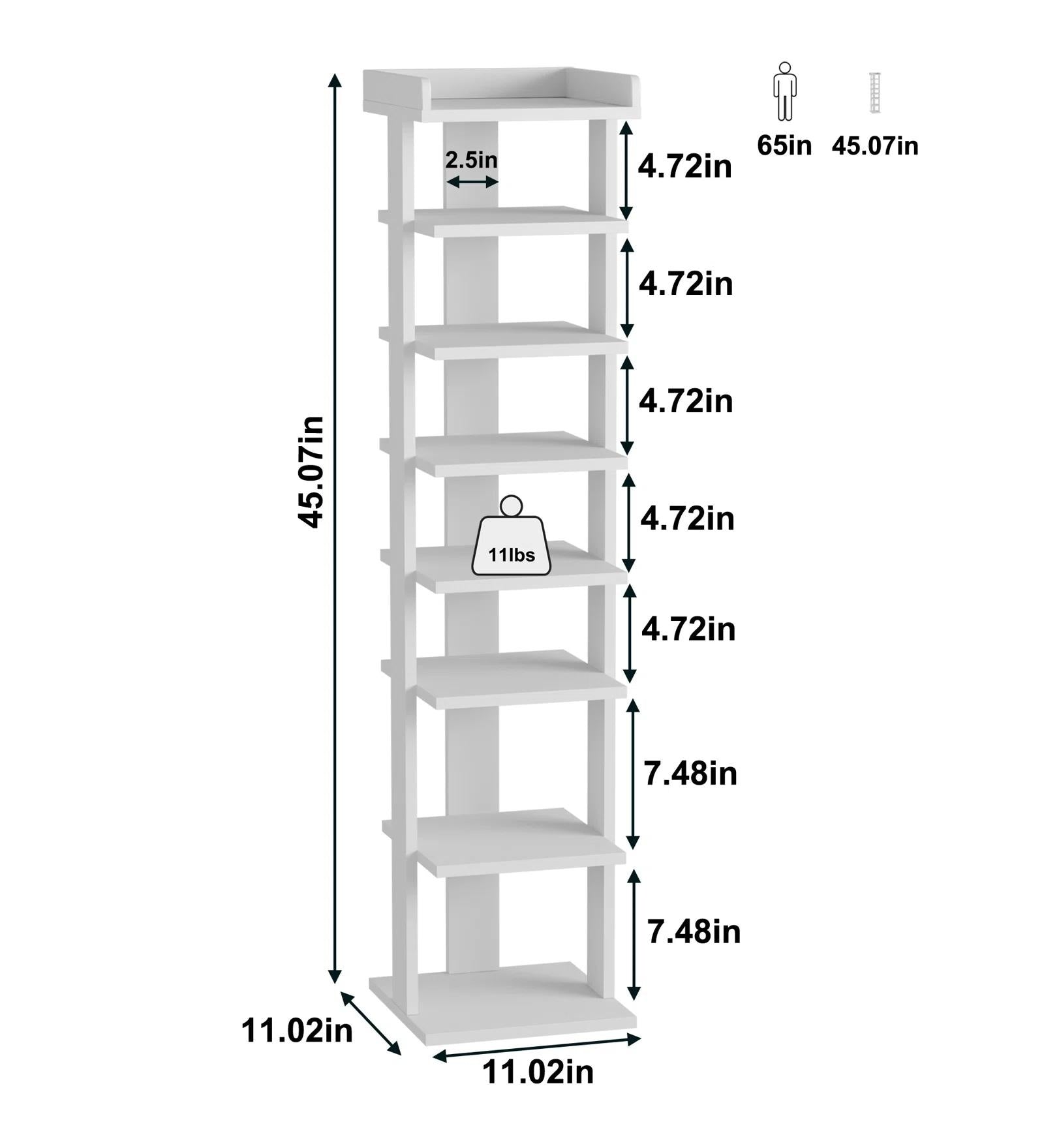 Monis Shoe Rack In Frosty White And Wenge Finish - Febonic Living