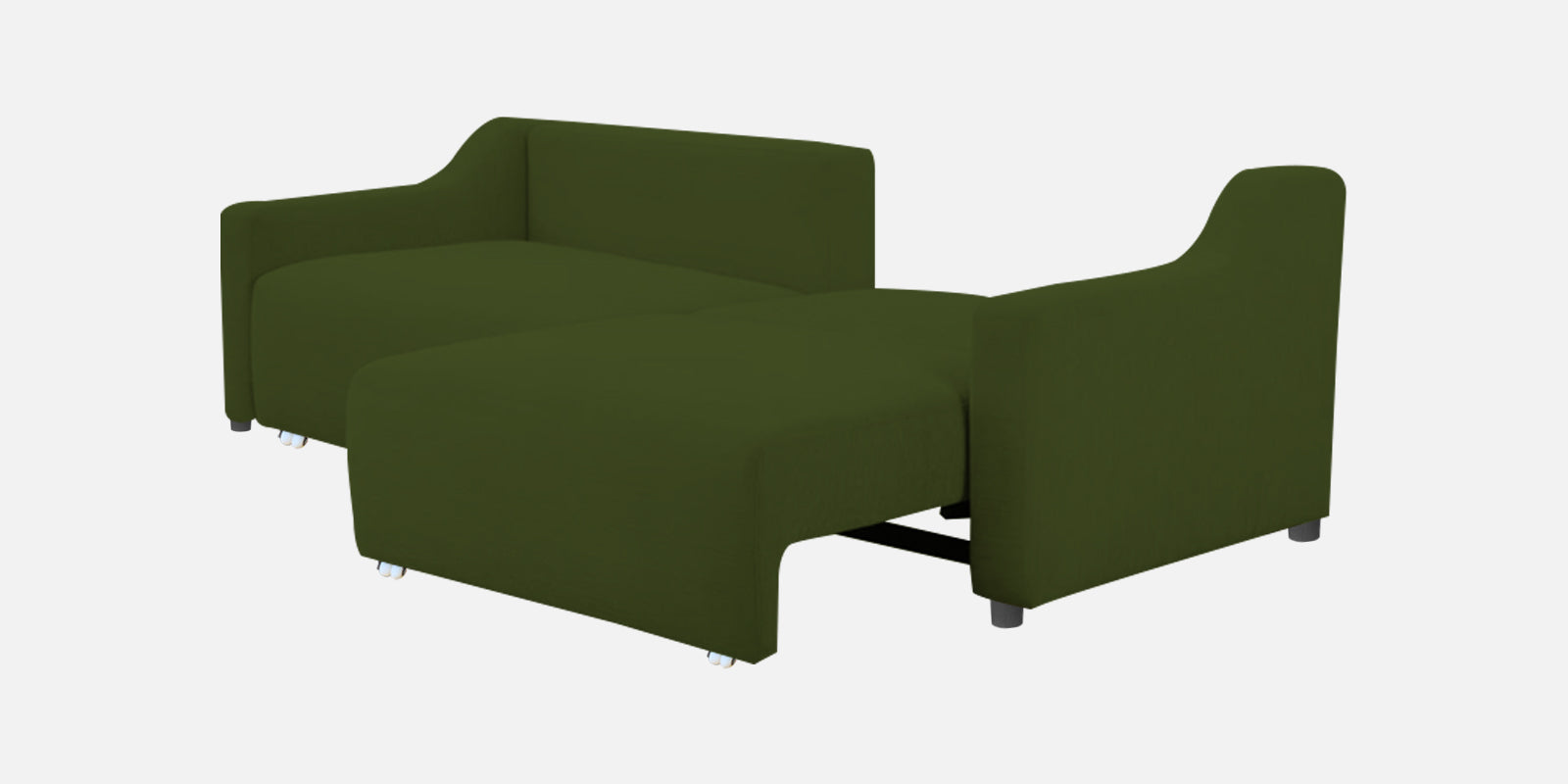 Gabby Fabric 3 Seater Pull Out Sofa Cum Bed In Olive Green Colour - Febonic Living