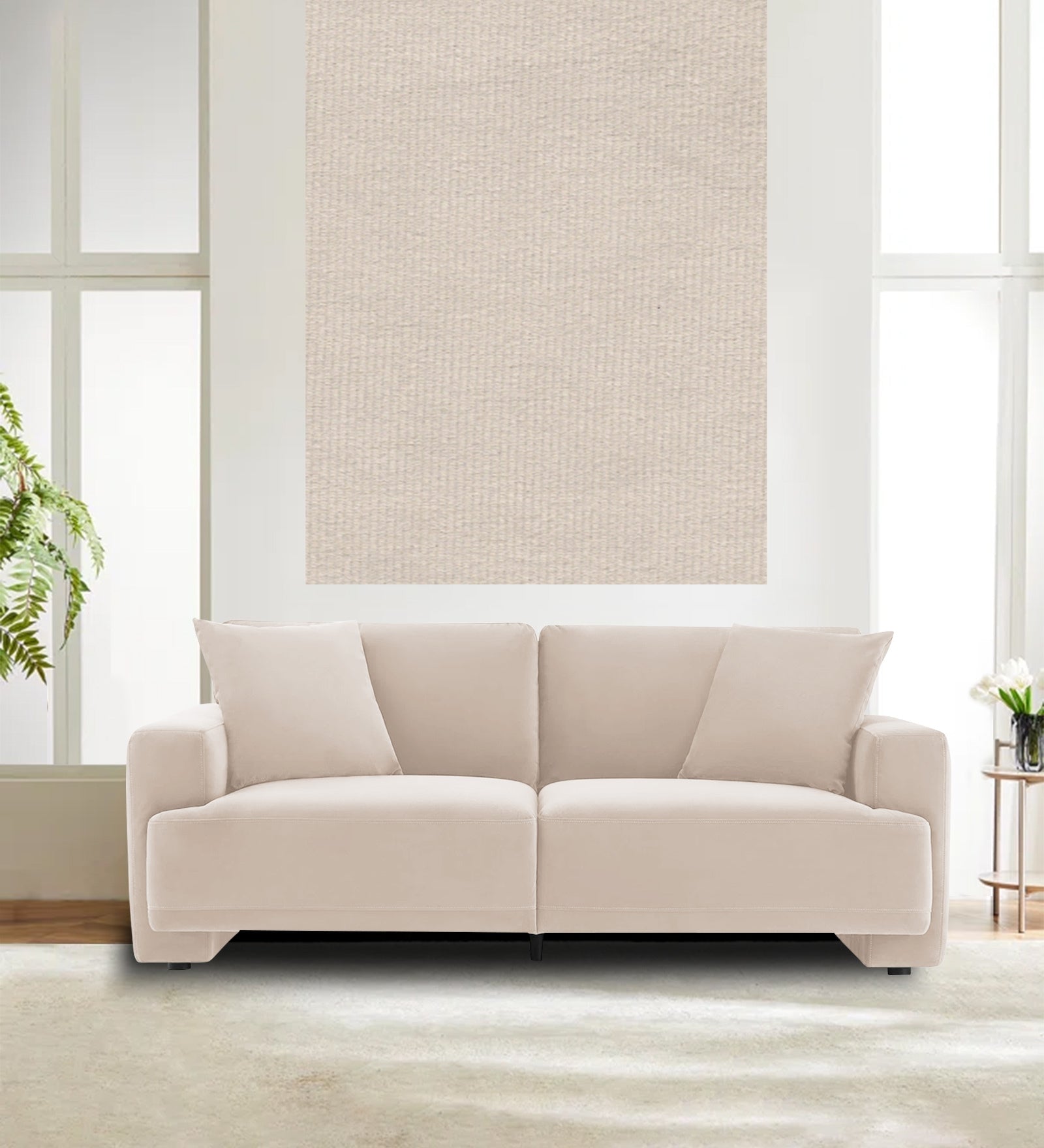 Velvet Mido Fabric Camel Beige 125 Code - Febonic Living