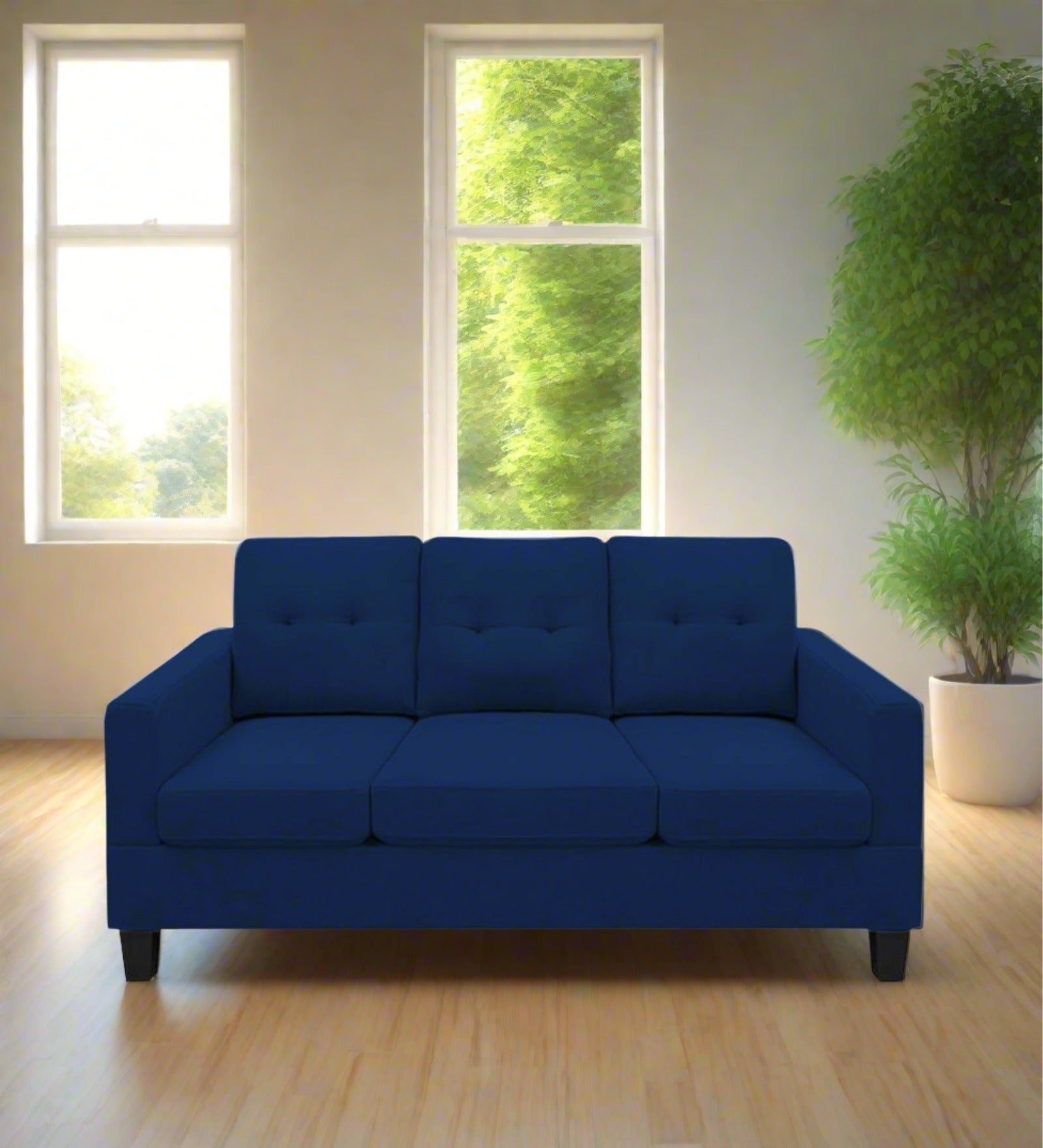 Thomas Fabric 3 Seater Sofa In Royal Blue Colour - Febonic Living