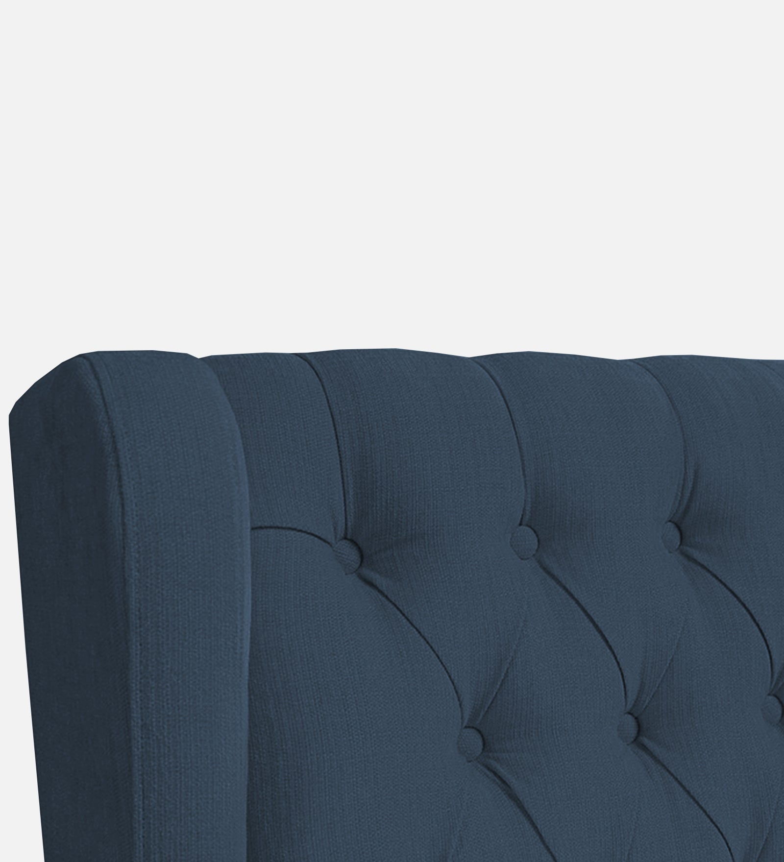 Kuchi Fabric Wing Chair In Light Blue Colour - Febonic Living