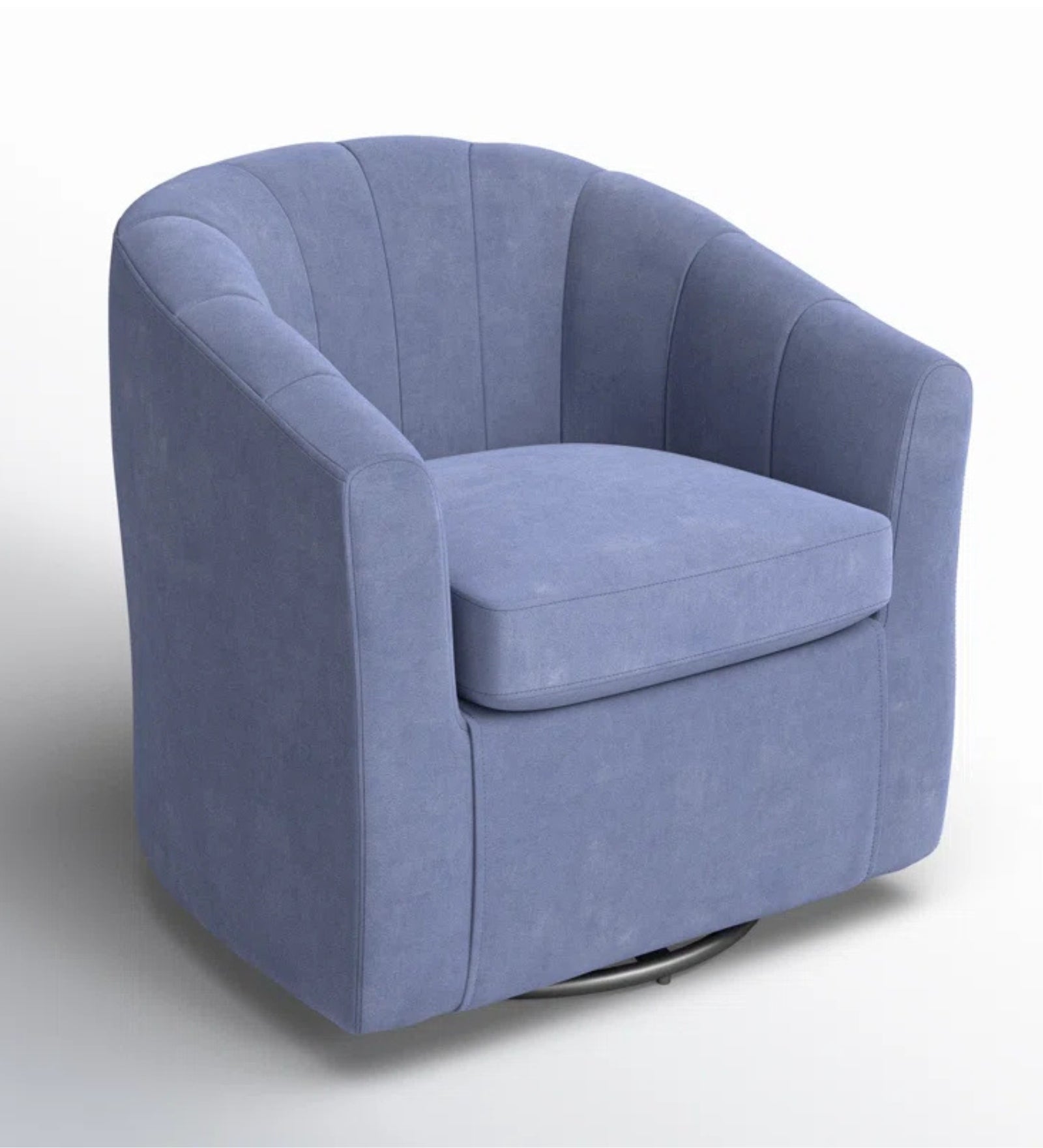 Cody Velvet Swivel Chair in Blue Colour