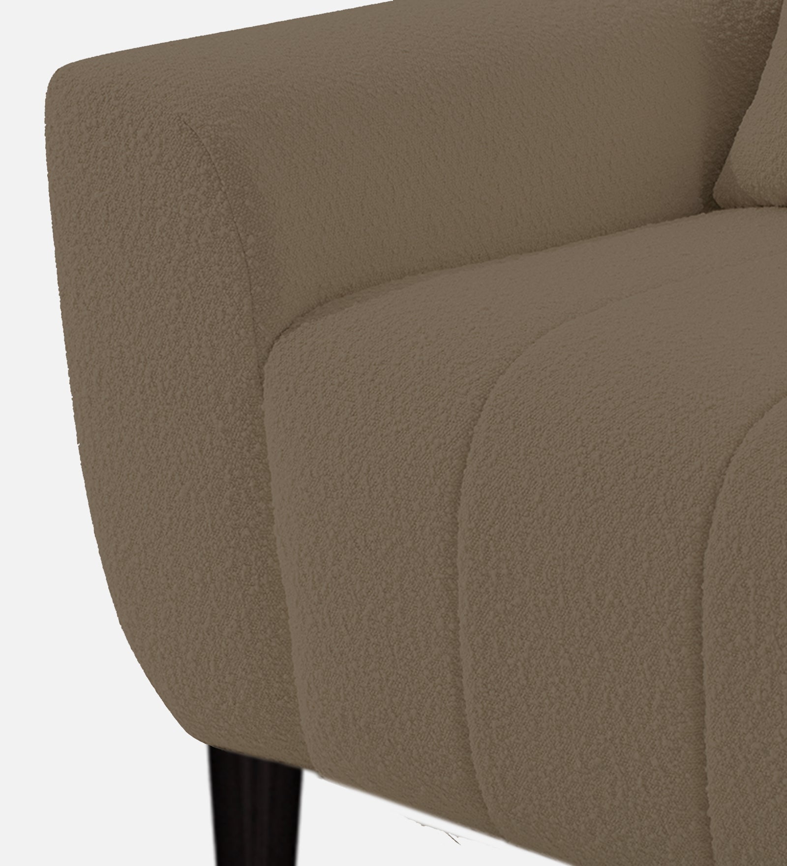 Nesco Boucle Fabric 1 Seater Sofa In Cara Beige Colour - Febonic Living