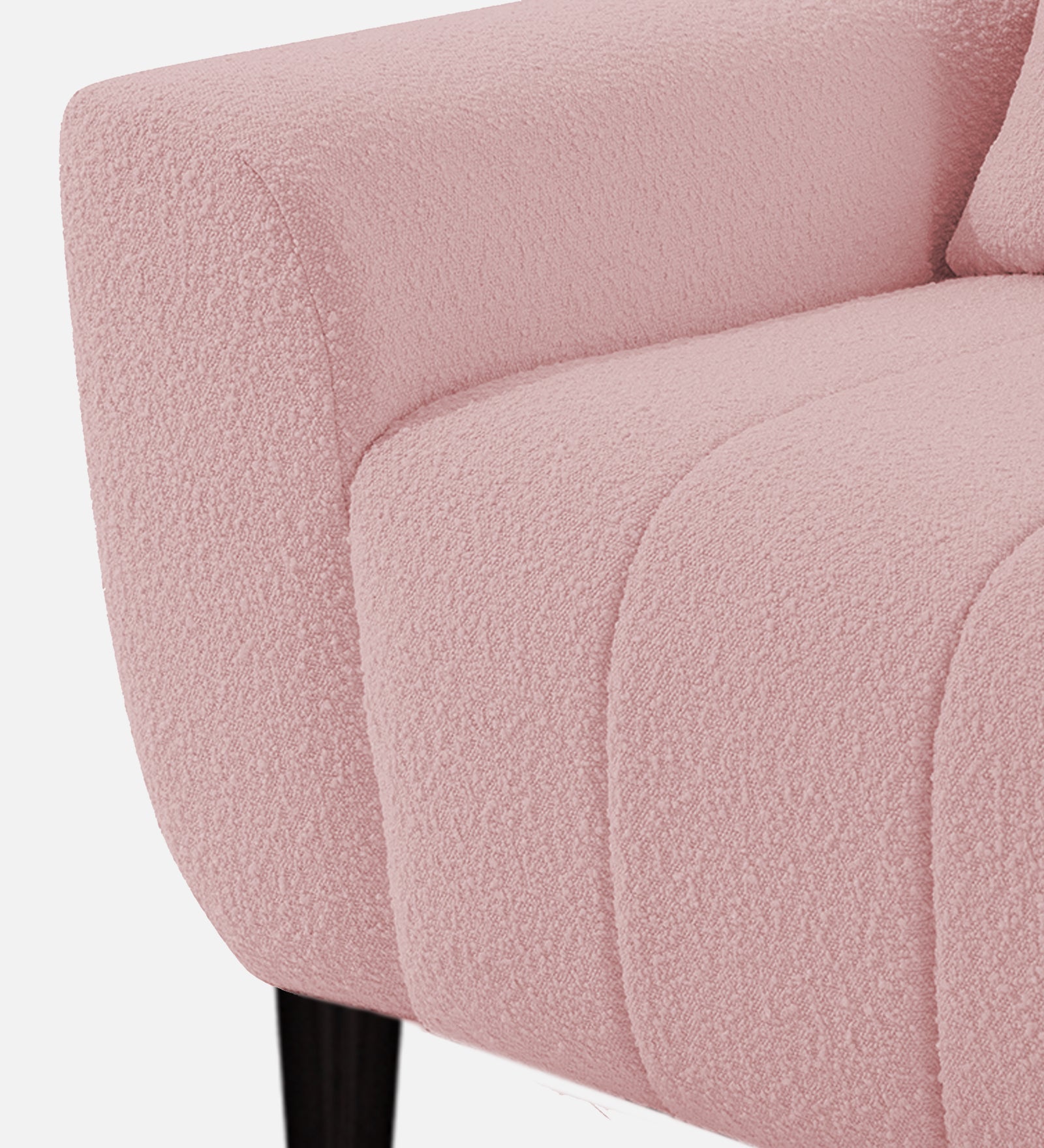 Nesco Boucle Fabric 1 Seater Sofa in Basi Pinc Colour