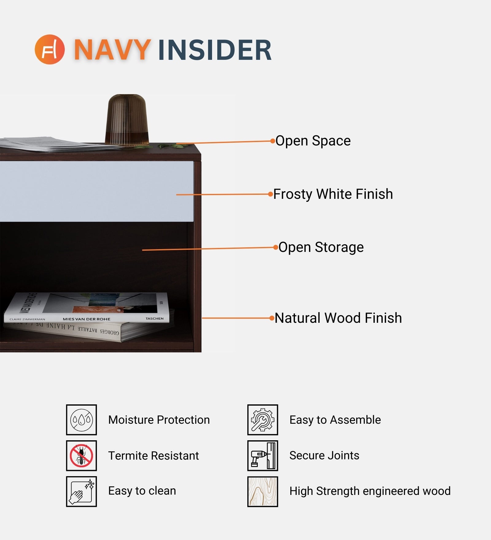 Yosira Bedside Table With Drawer In Dark Walnut Finish - Febonic Living