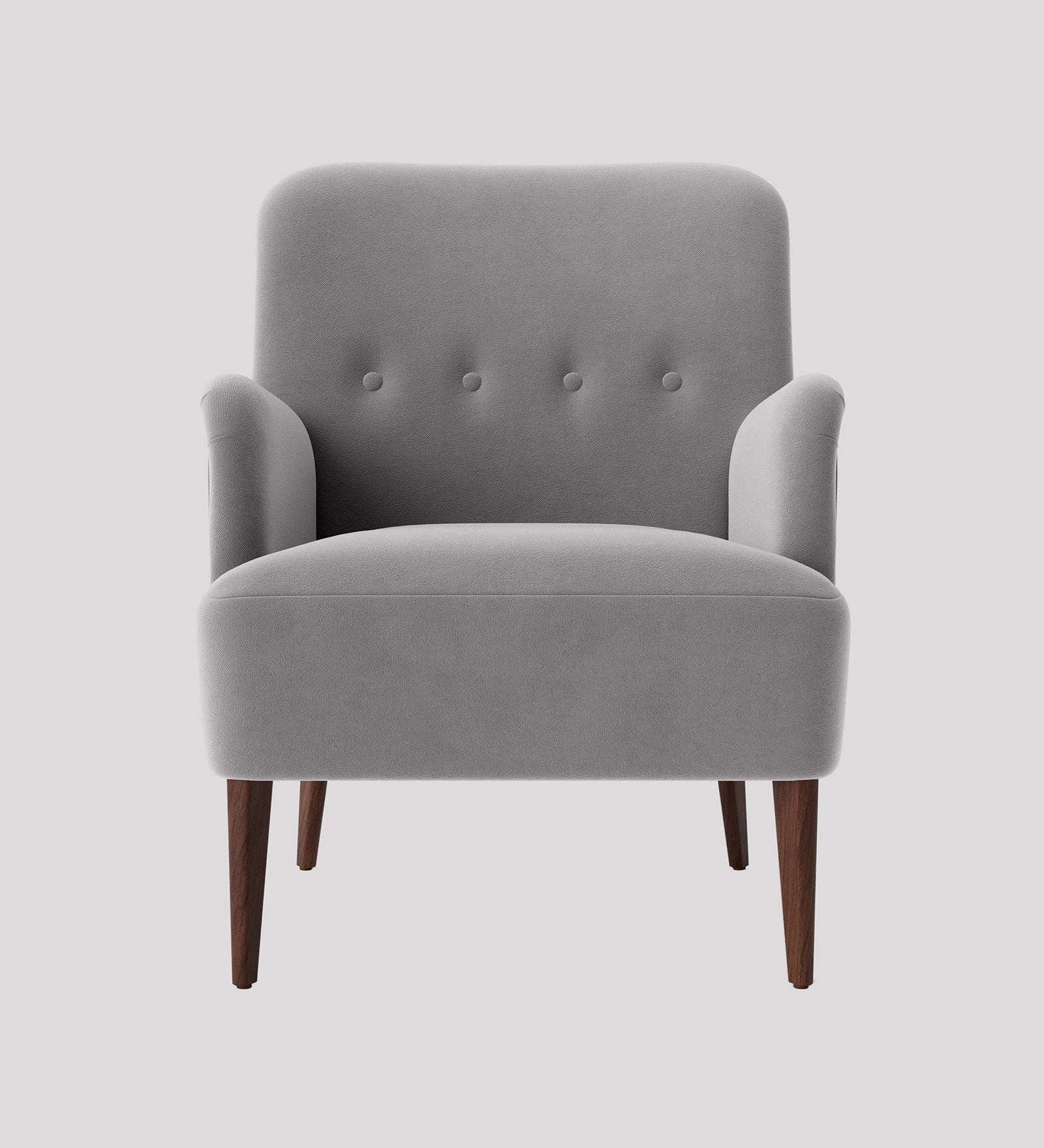 Zews Velvet Fabric Arm Chair In Concrete Grey Colour - Febonic Living