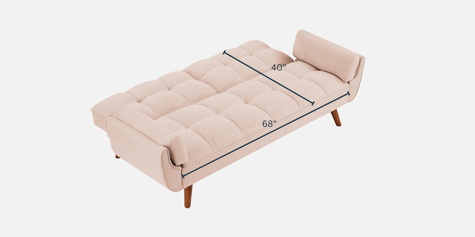 Melano Fabric 3 Seater Convertible Sofa Cum Bed In Woom Beige Colour - Febonic Living