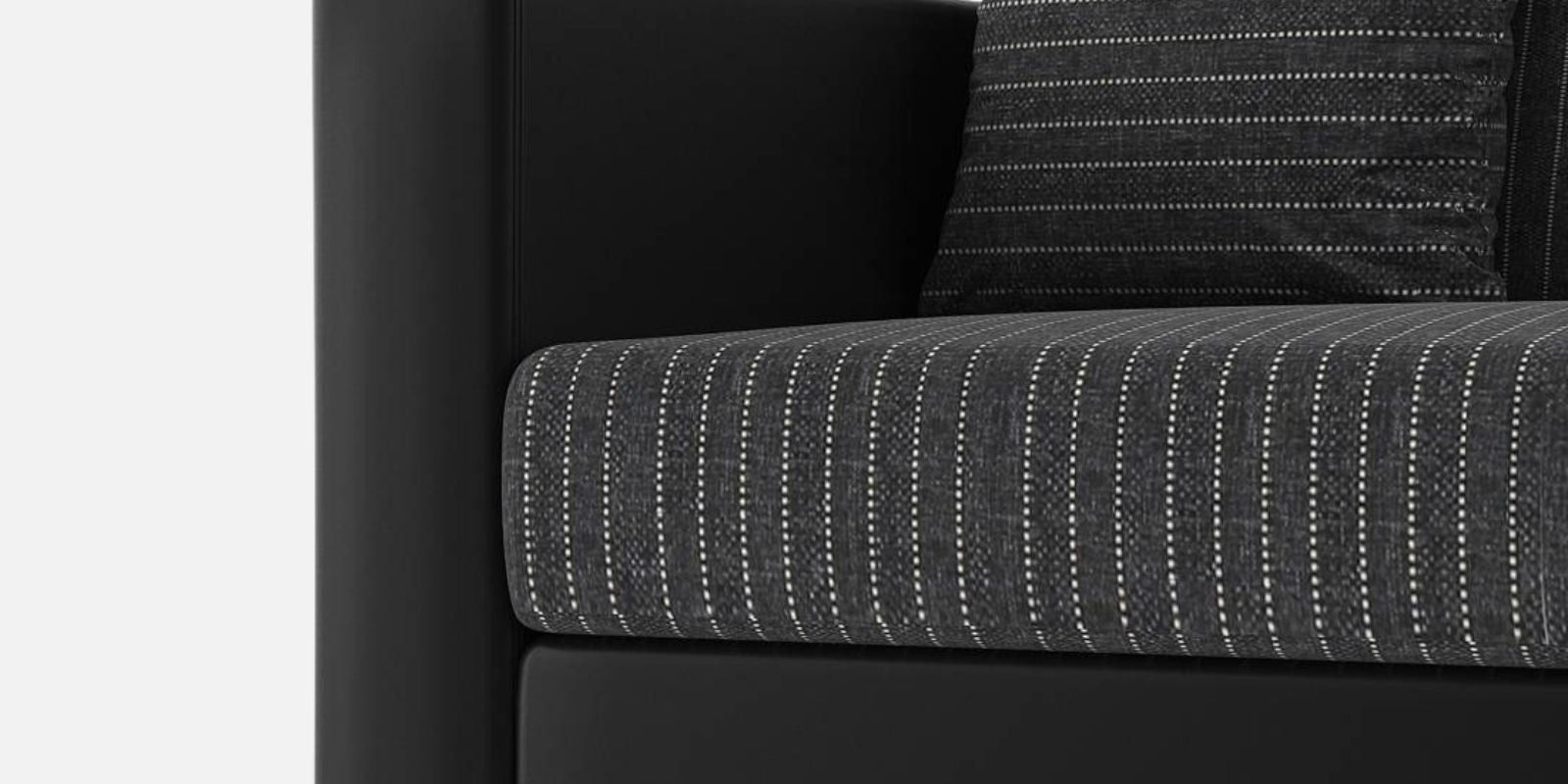 Baley Fabric RHS Sectional Sofa (3+Lounger) In Lama Black Colour - Febonic Living