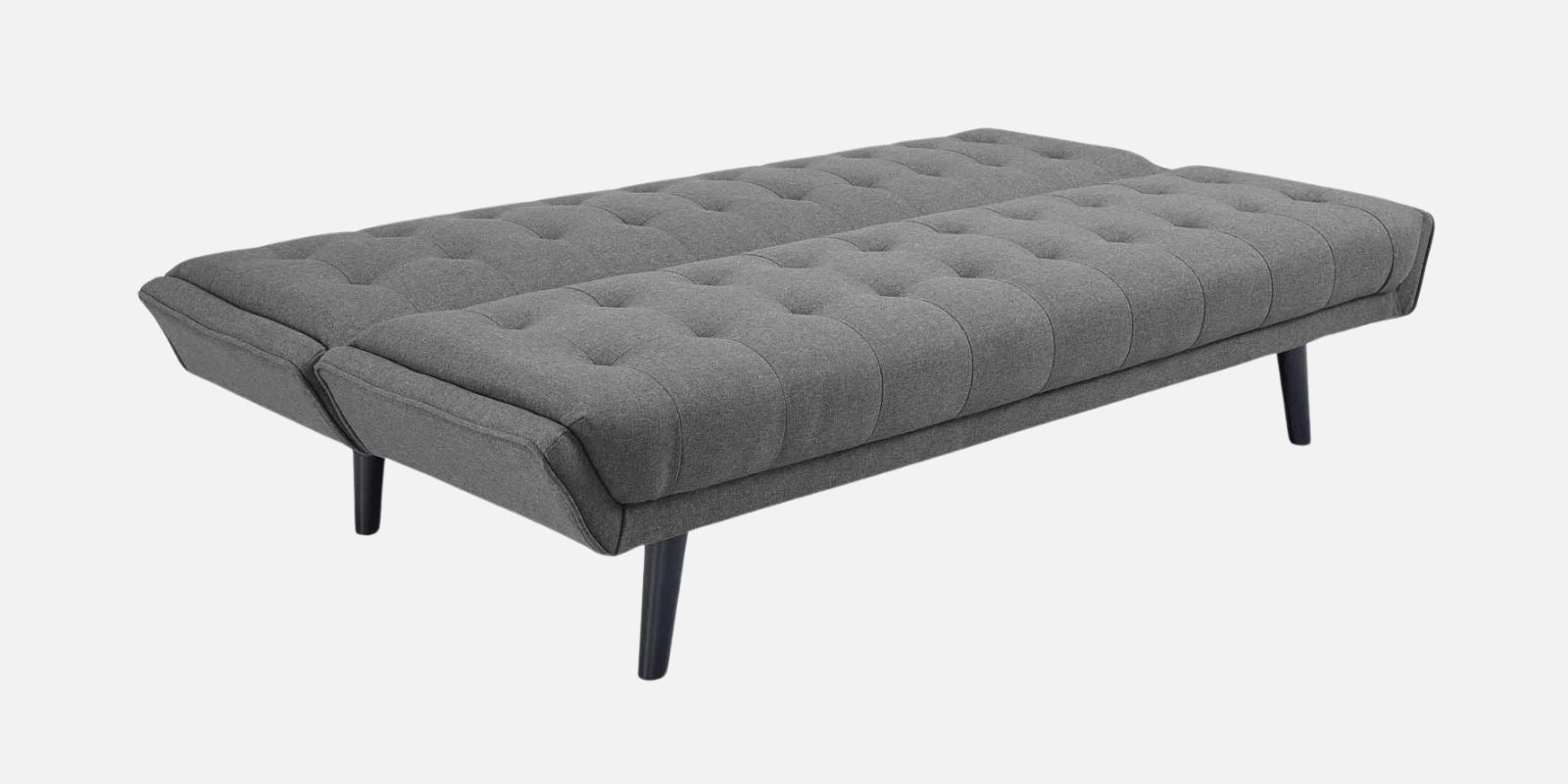 Saso Fabric 3 Seater Convertible Sofa Cum Bed In Charcoal Grey - Febonic Living