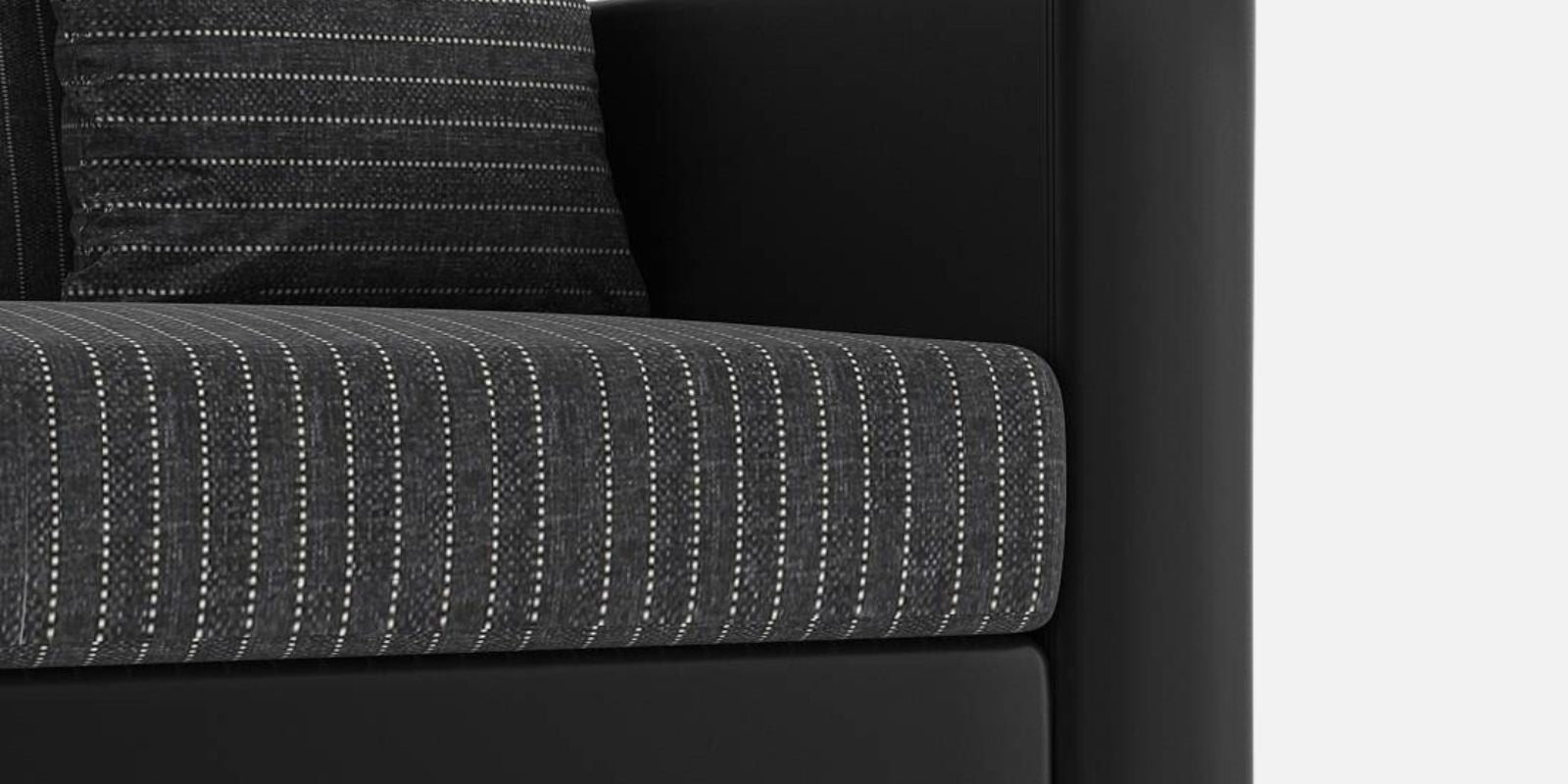 Baley Fabric RHS Sectional Sofa (2+Lounger) In Lama Black Colour - Febonic Living