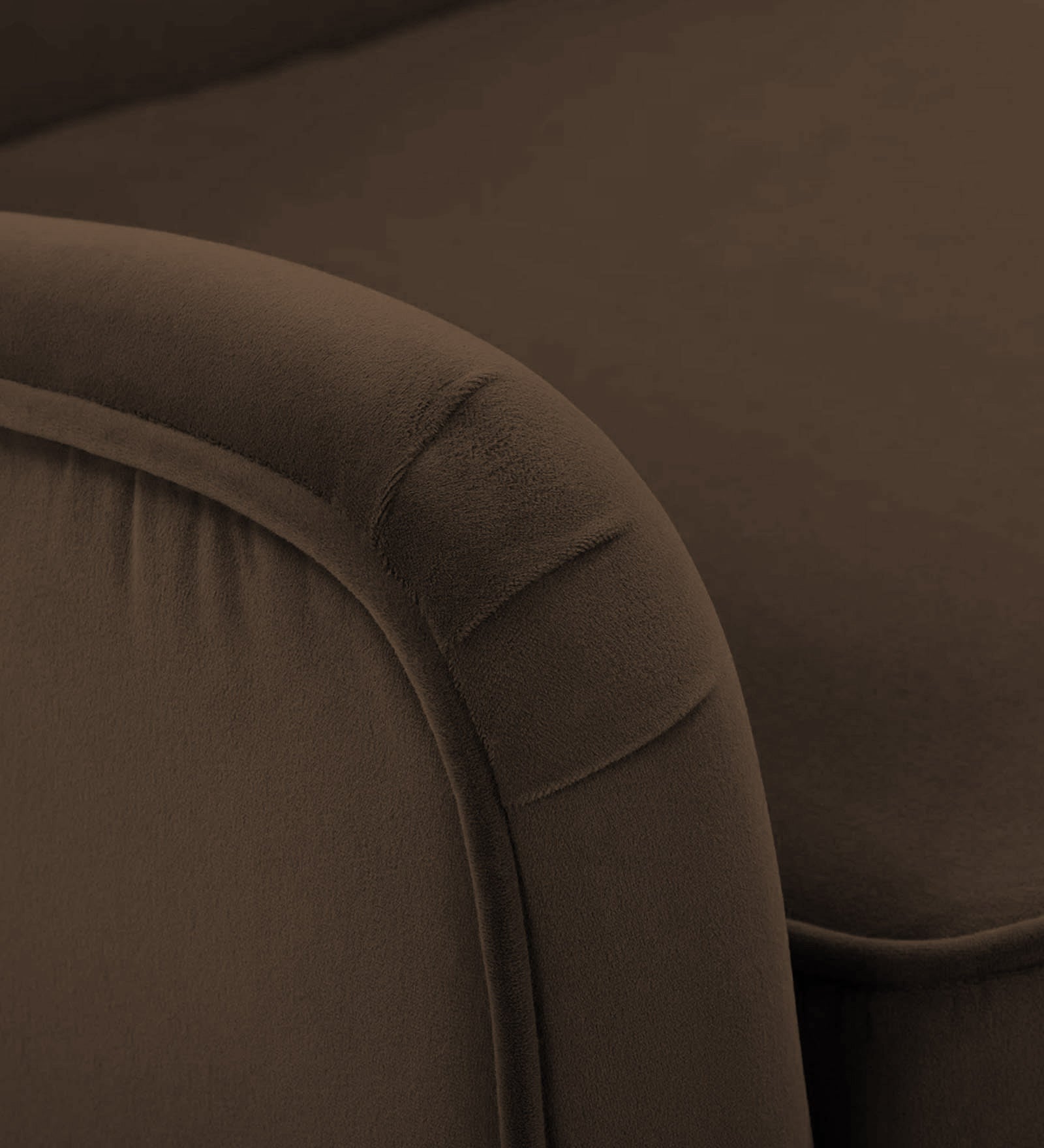 Ame Velvet Upholstered Arm Chair In Cholocate Brown Colour - Febonic Living