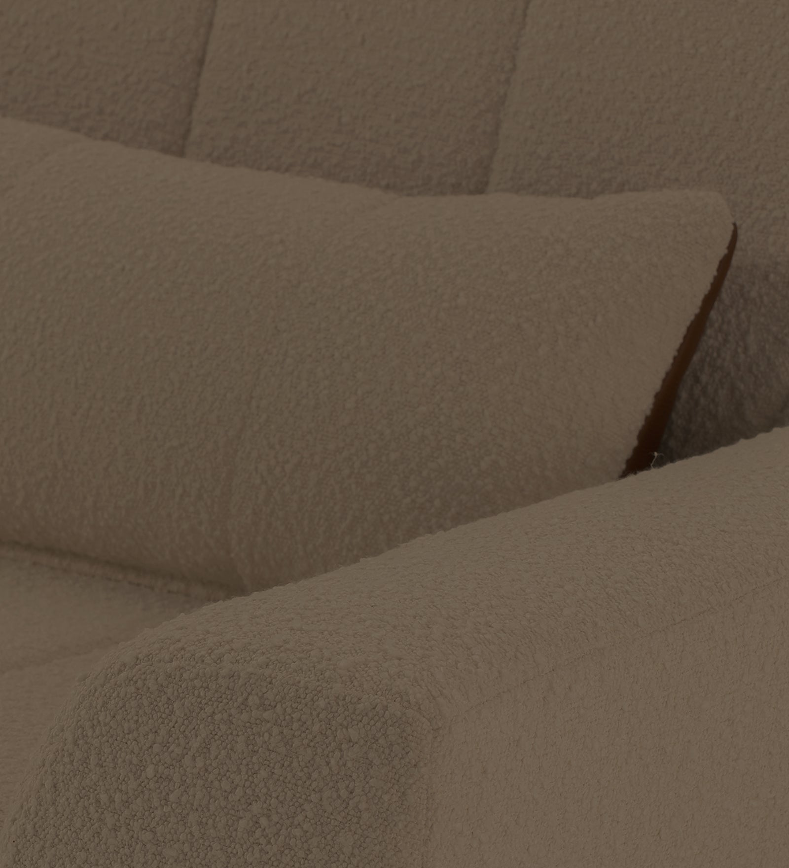 Nesco Boucle Fabric 1 Seater Sofa In Cara Beige Colour - Febonic Living