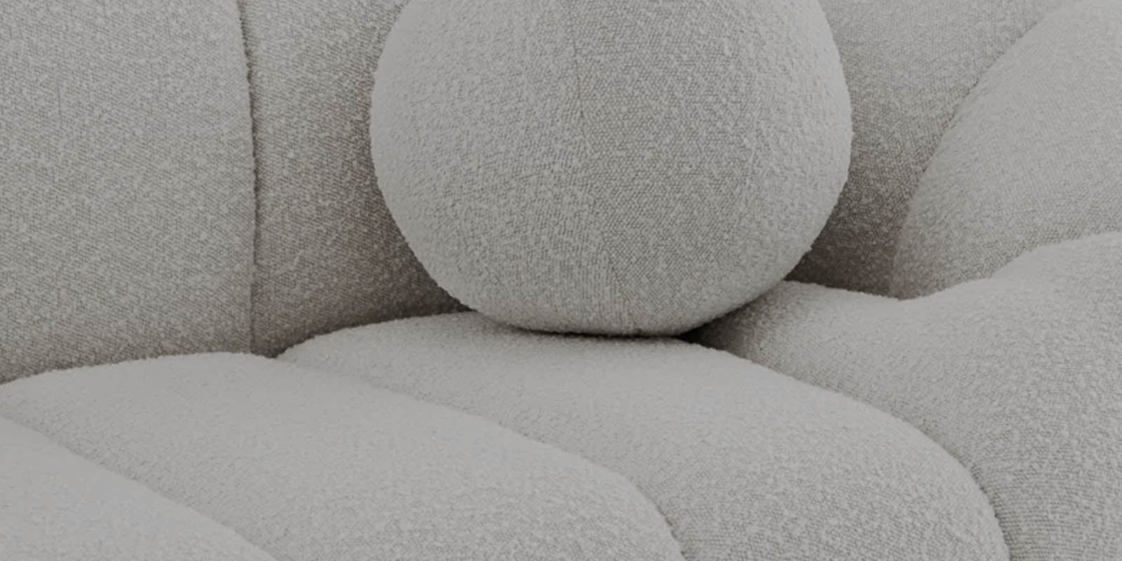 Boucle Fabric 3 Seater Sofa In Swedan Gary Colour - Febonic Living