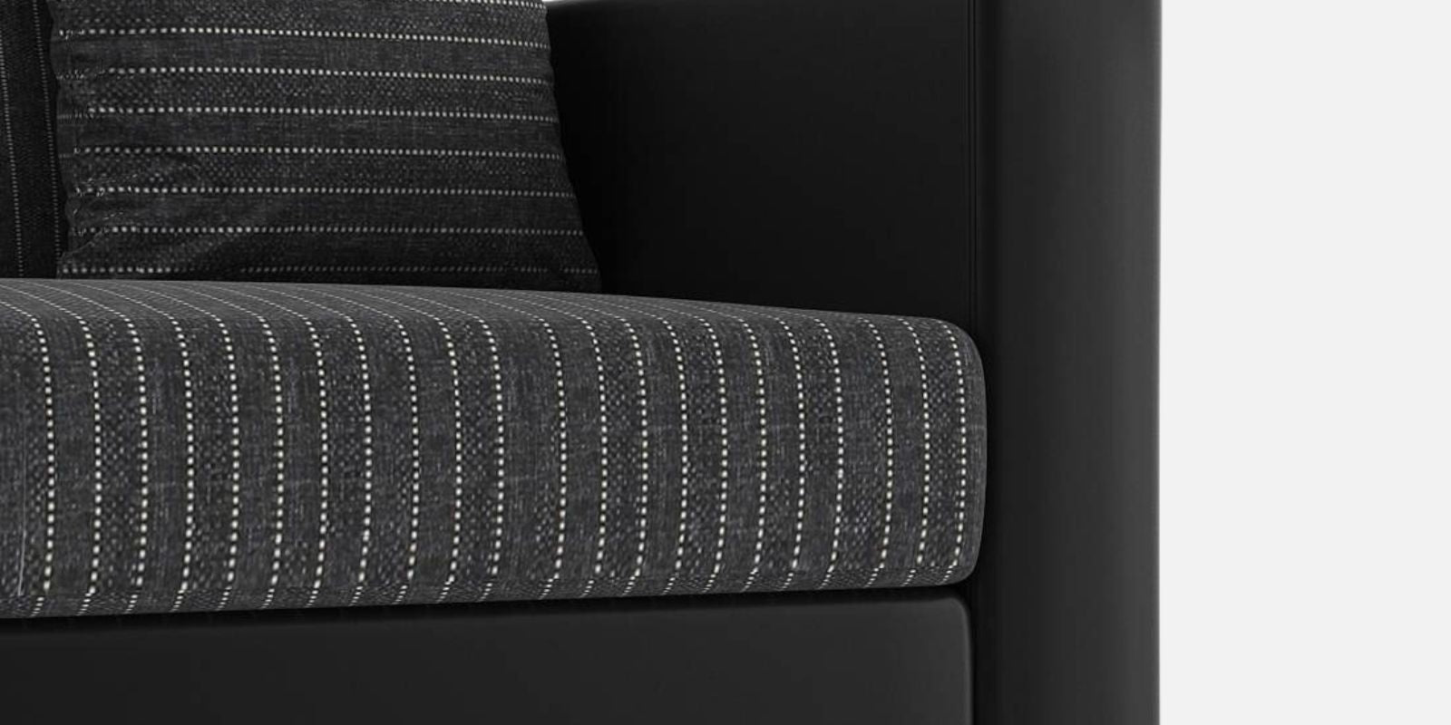 Baley Fabric 3 Seater Sofa In Lama Black Colour - Febonic Living